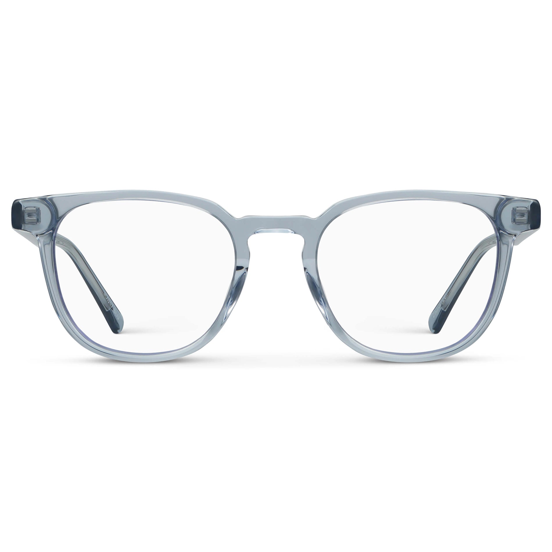 Denim Blue || Men's Square Blue Light Blocking Glasses with Denim Blue Acetate Frame and Clear Lens