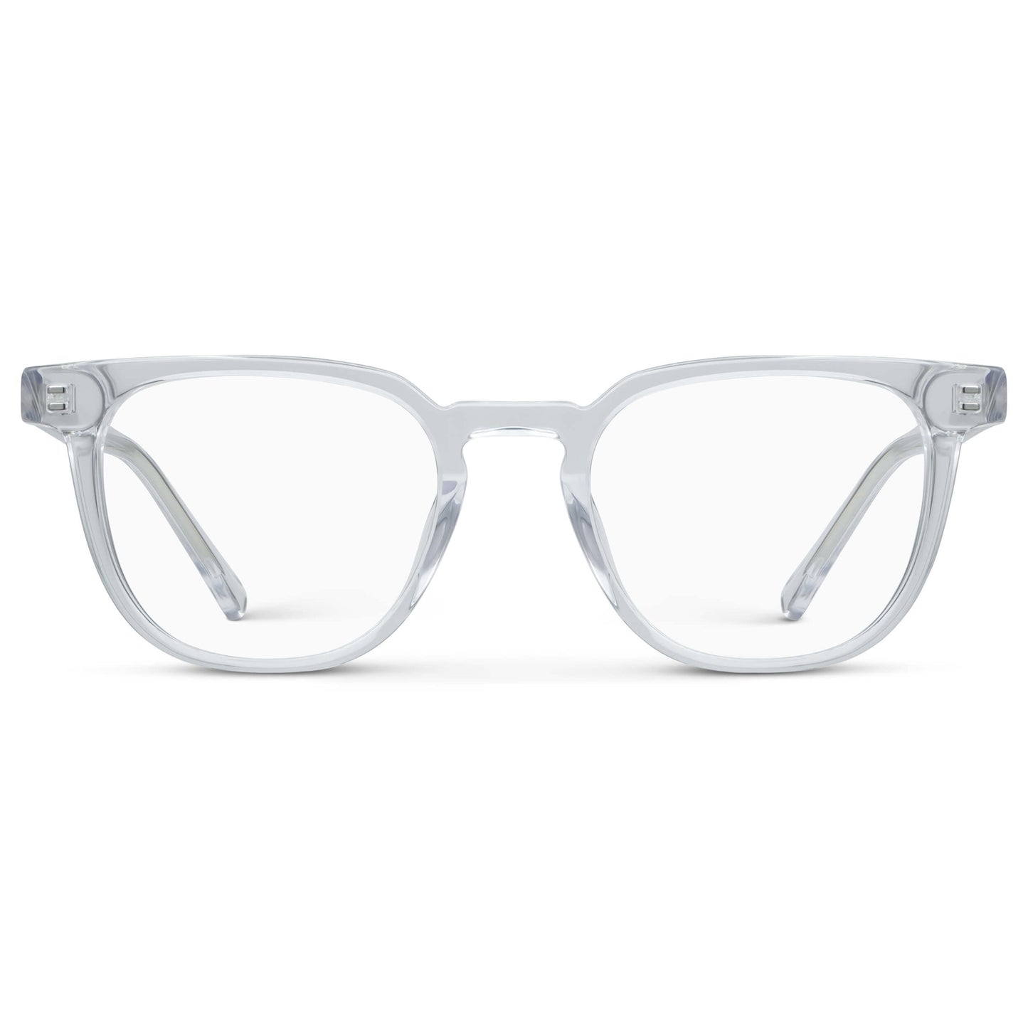 Clear || Men's Square Blue Light Blocking Glasses with Clear Acetate Frame and Clear Lens