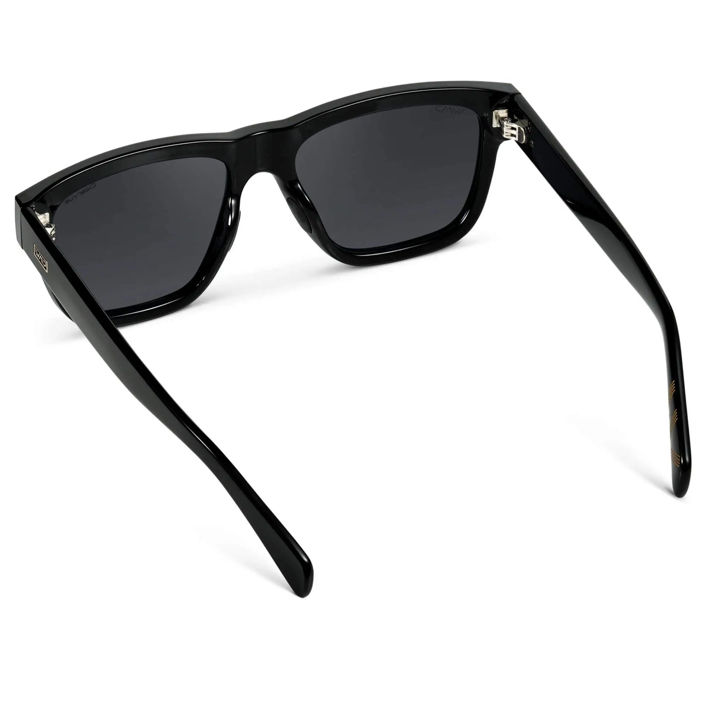 Black / Black Lens || Black Square Frame Sunglasses with Black Polarized Lenses