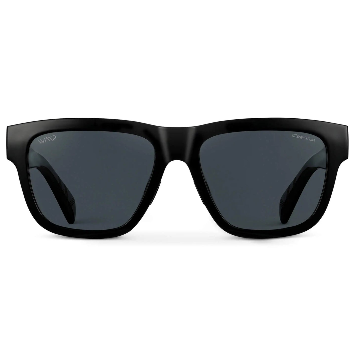 Black / Black Lens || Black Square Frame Sunglasses with Black Polarized Lenses