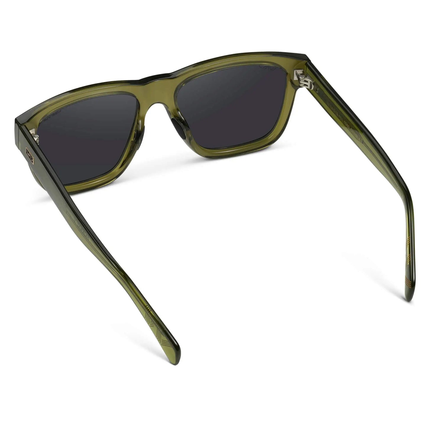 Crystal Saguaro Green / Black Lens || Green Square Frame Sunglasses with Black Polarized Lenses