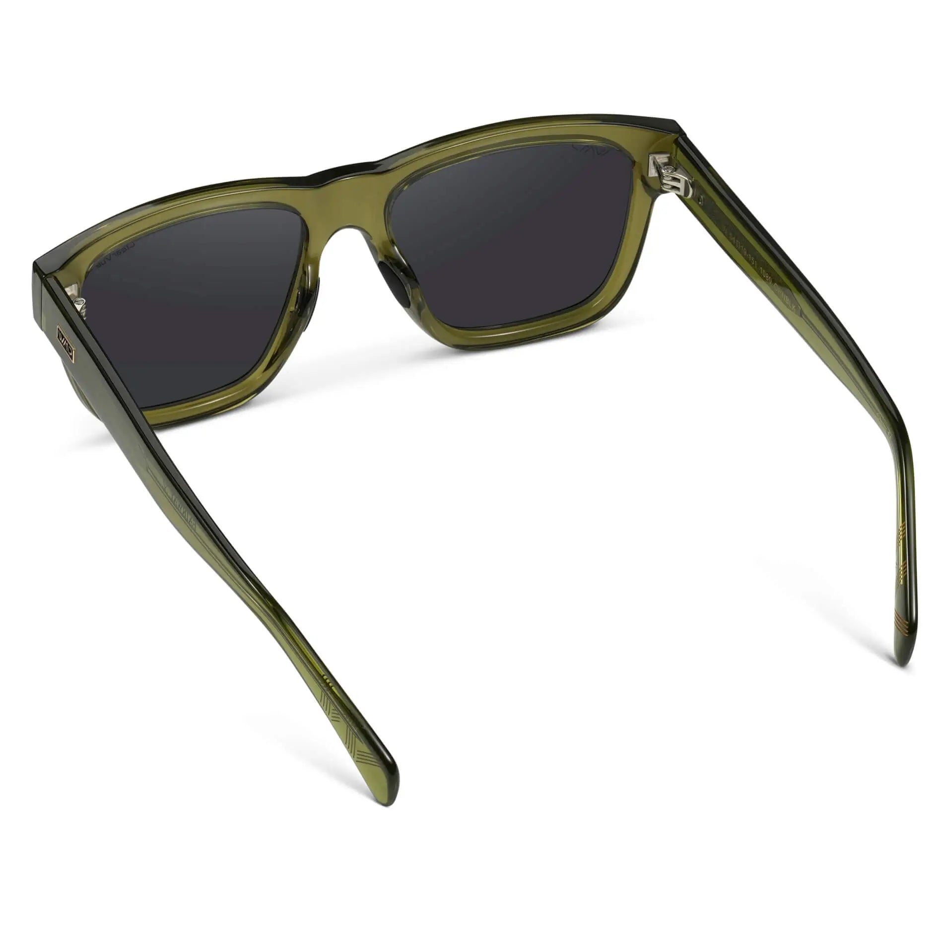 Crystal Saguaro Green / Black Lens || Green Square Frame Sunglasses with Black Polarized Lenses