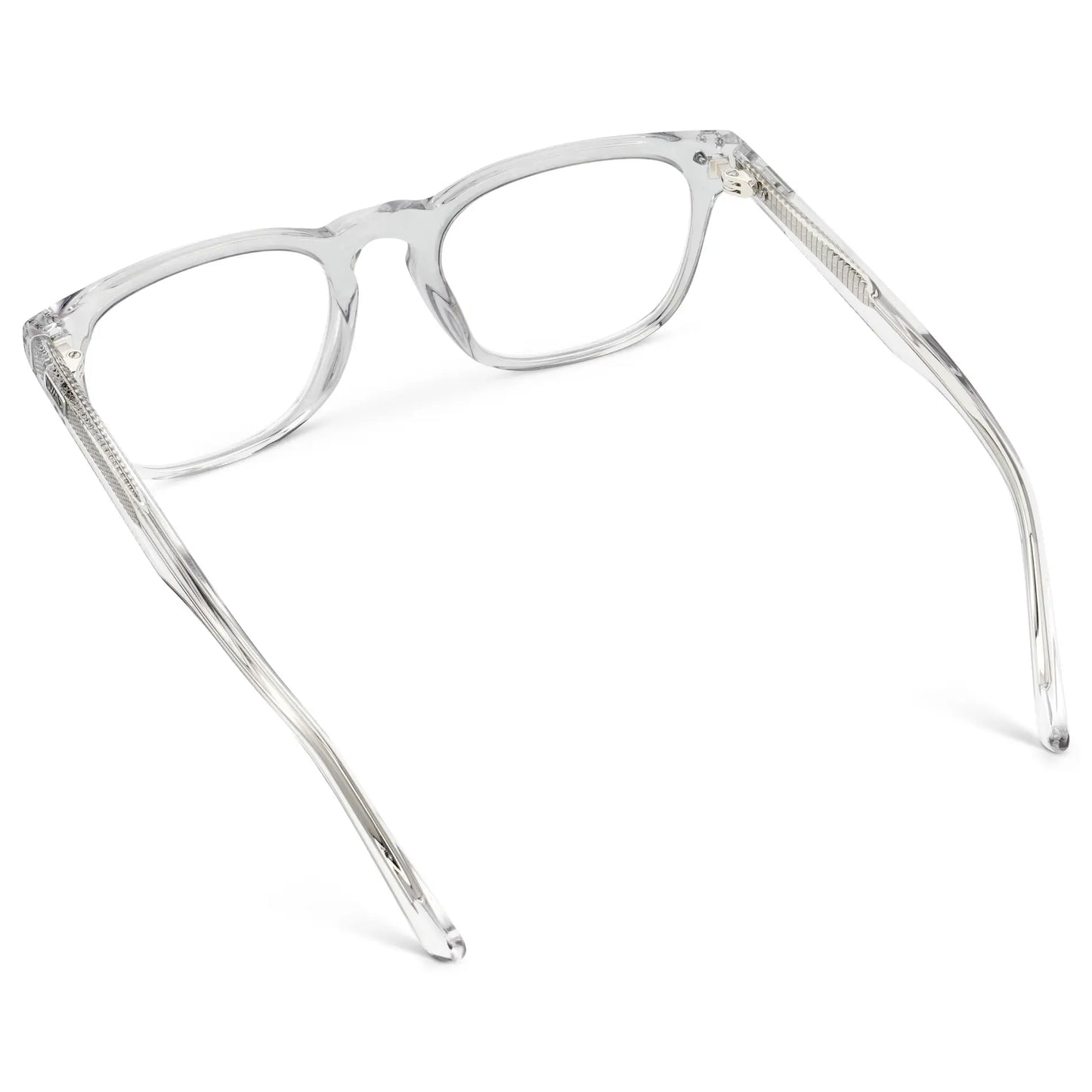 Clear || Men's Rectangular Blue Light Blocking Glasses with Clear Acetate Frame and Clear Lens