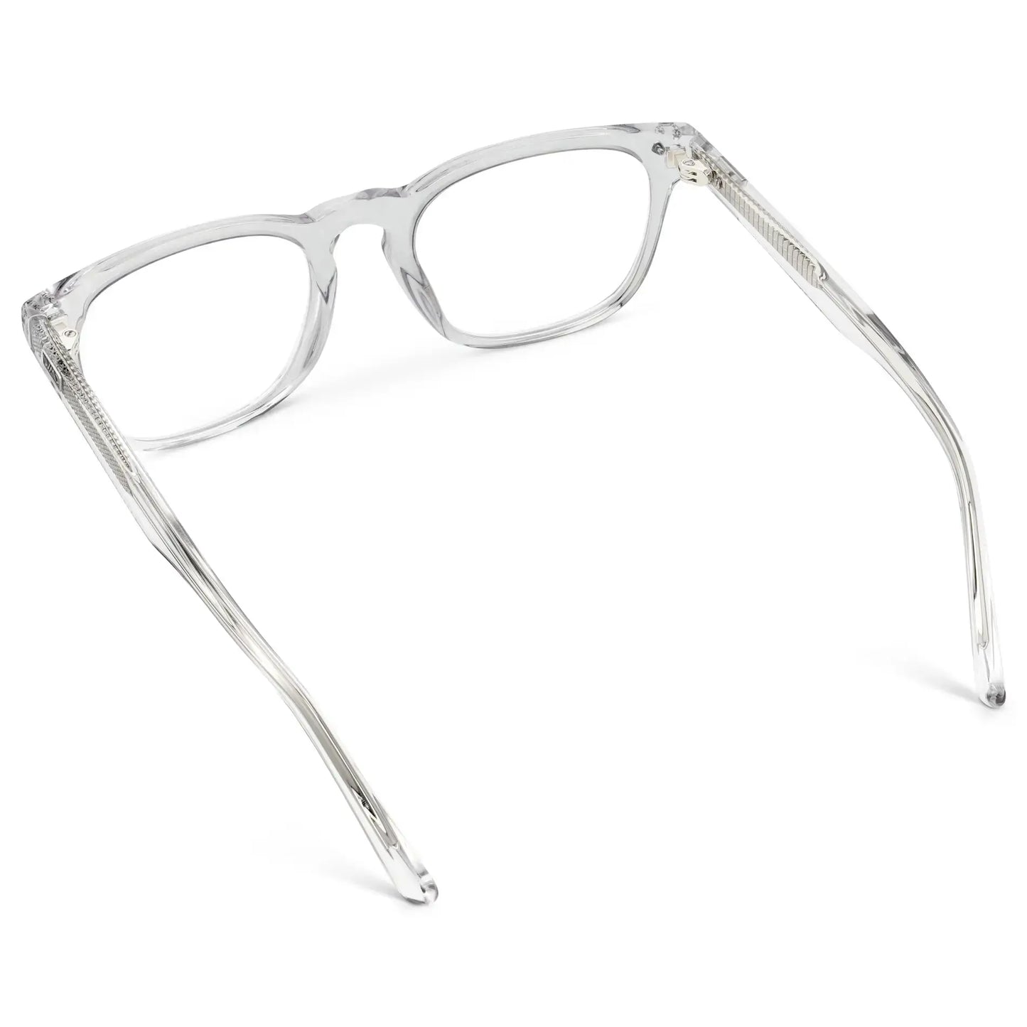 Clear || Men's Rectangular Prescription Glasses with Clear Acetate Frame and Clear Lens
