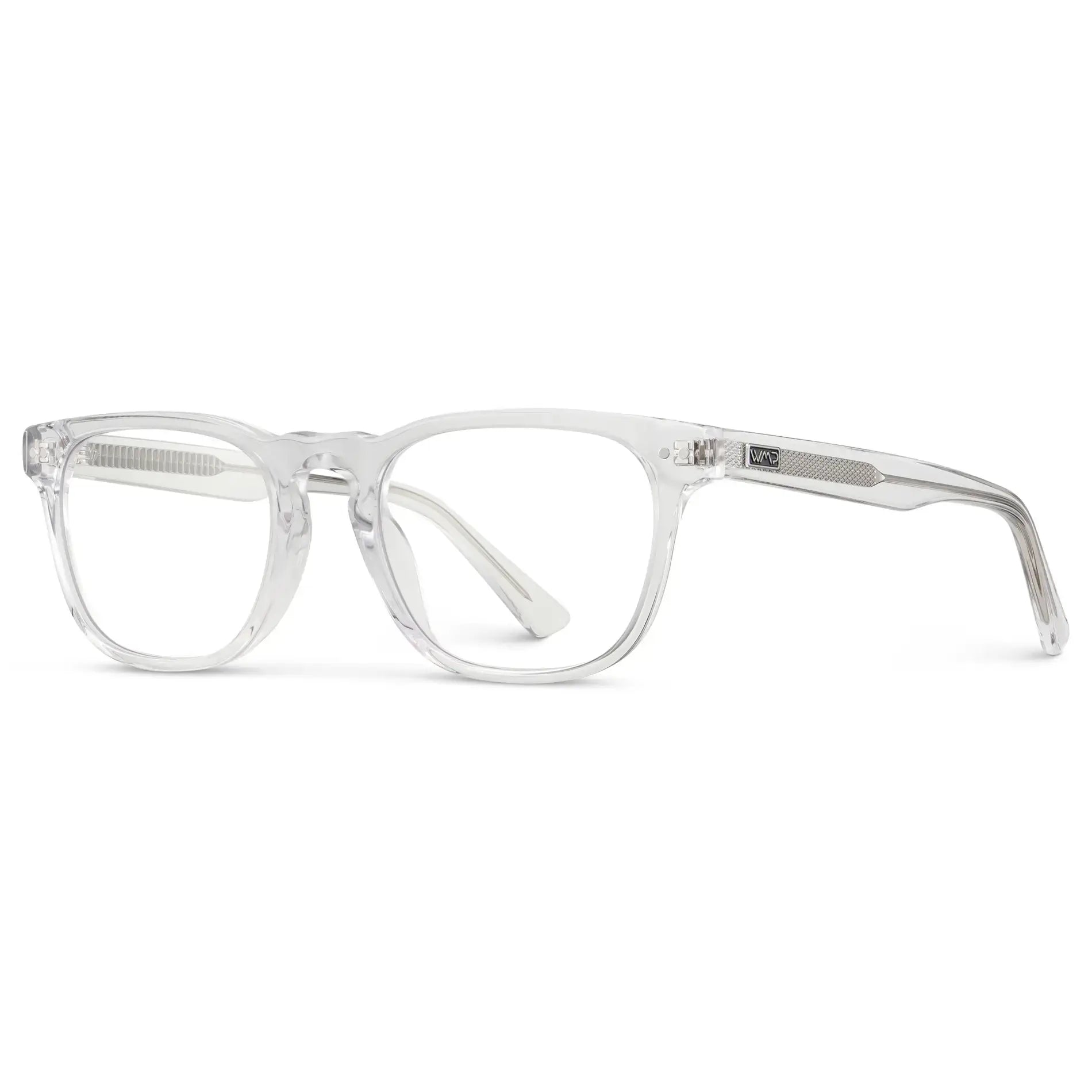 Clear || Men's Rectangular Prescription Glasses with Clear Acetate Frame and Clear Lens