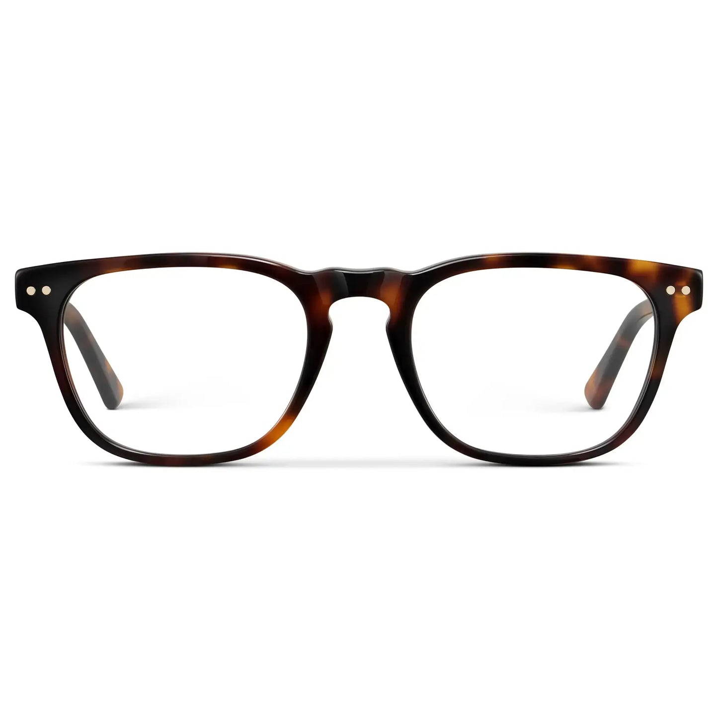 Brown Tortoise || Men's Rectangular Prescription Glasses with Brown Tortoise Acetate Frame and Clear Lens