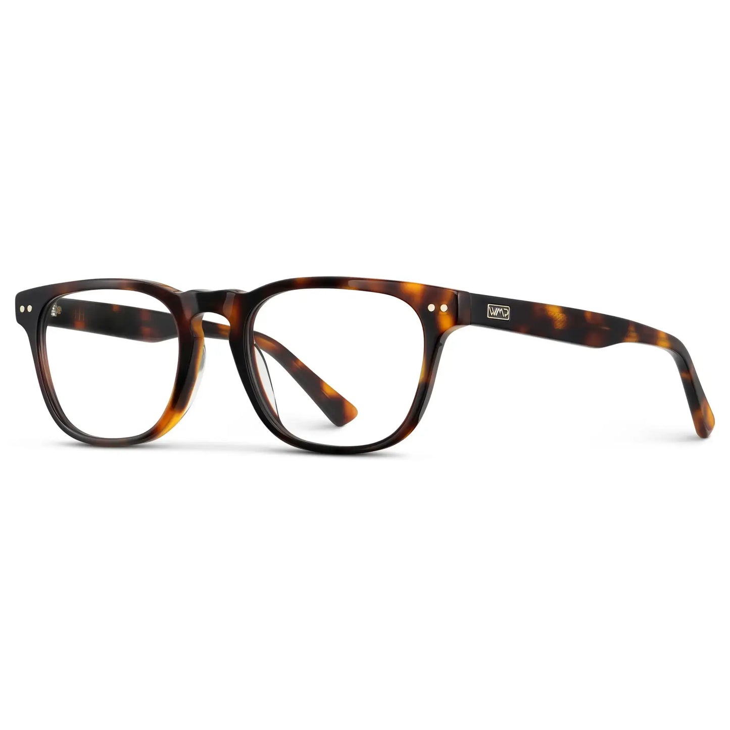 Brown Tortoise || Men's Rectangular Prescription Glasses with Brown Tortoise Acetate Frame and Clear Lens