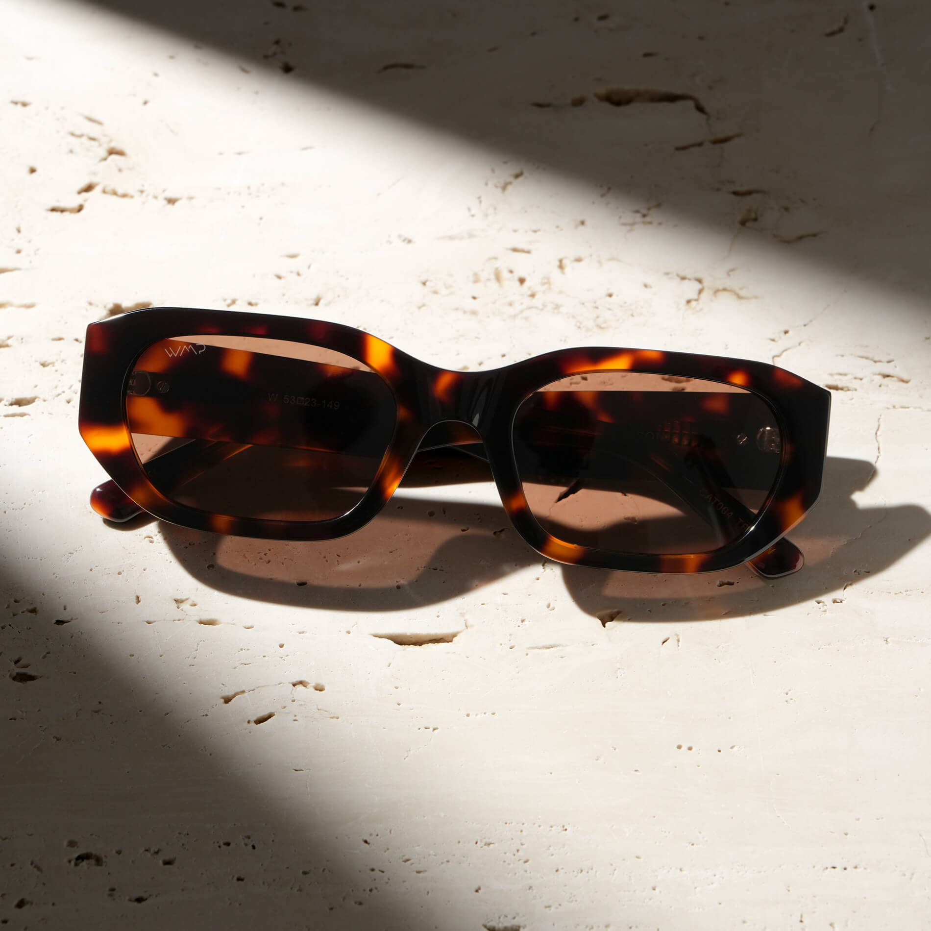 Tortoise / Amber Lens || Women's Rectangular Cateye Sunglasses with Tortoise Acetate Frame and Amber Polarized Lens