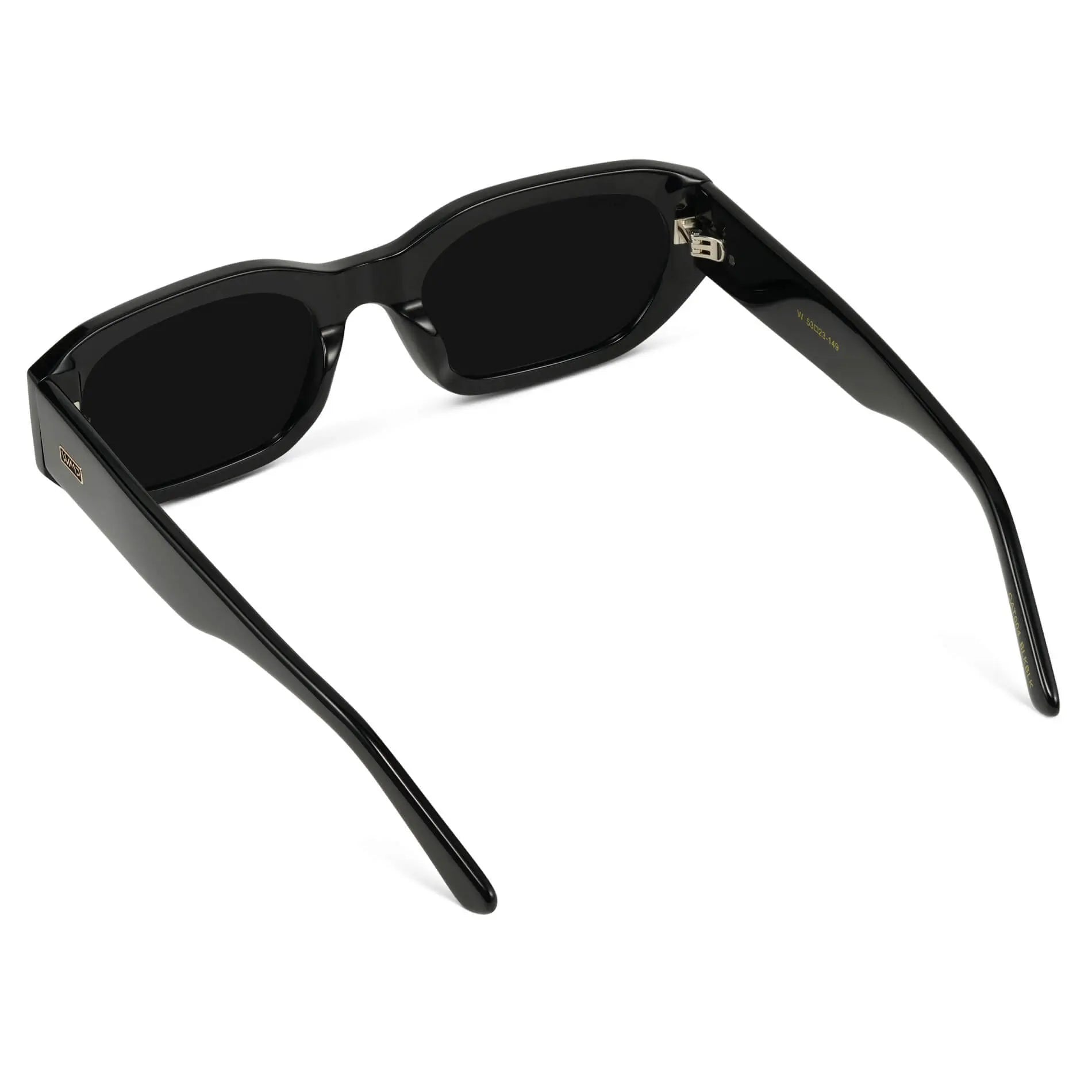 Black / Triple Black Lens || Women's Rectangular Cateye Sunglasses with Black Acetate Frame and Triple Black Polarized Lens