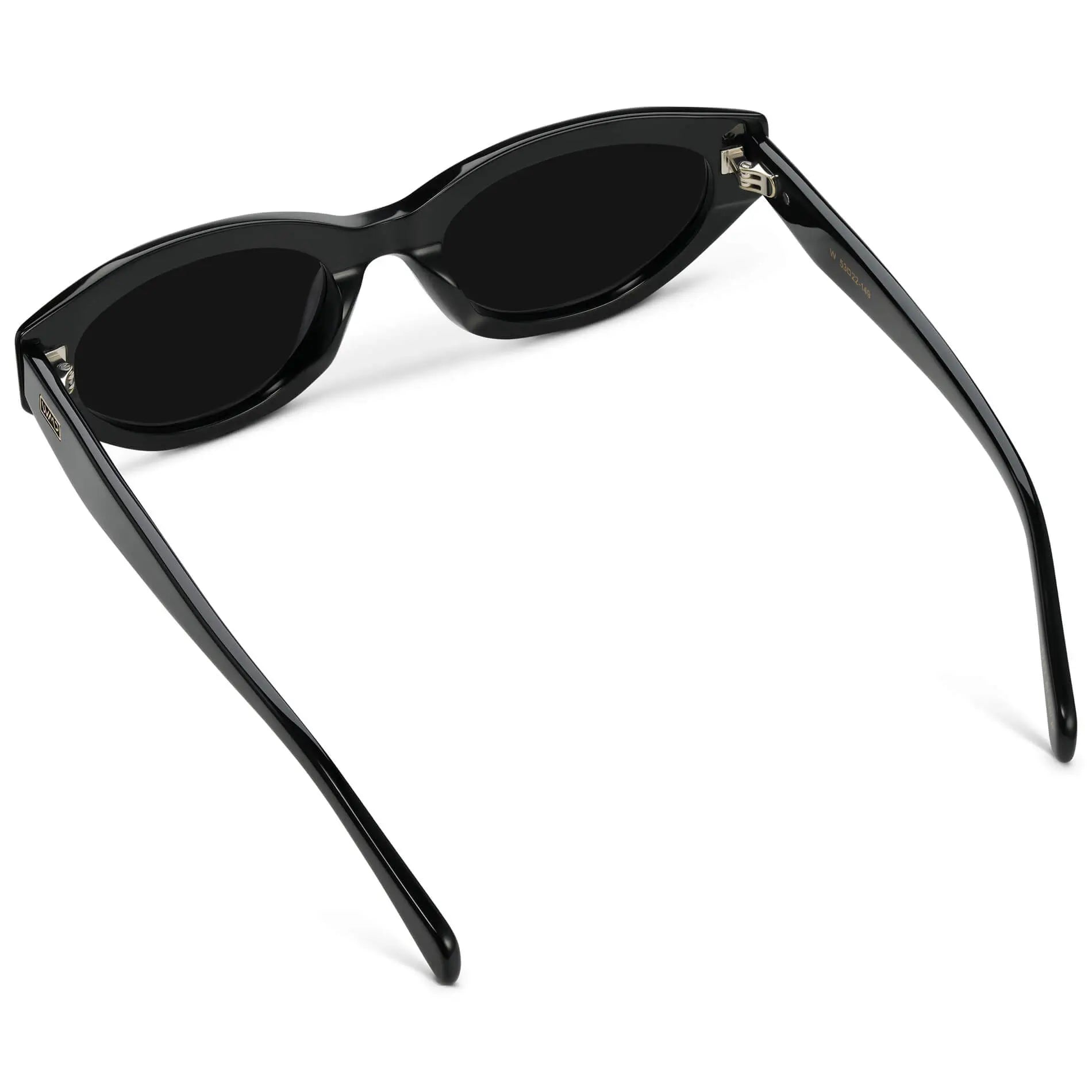 Black / Triple Black Lens || Women's Cat-Eye Polarized Sunglasses with Black Acetate and TR90 frame and Black Lens