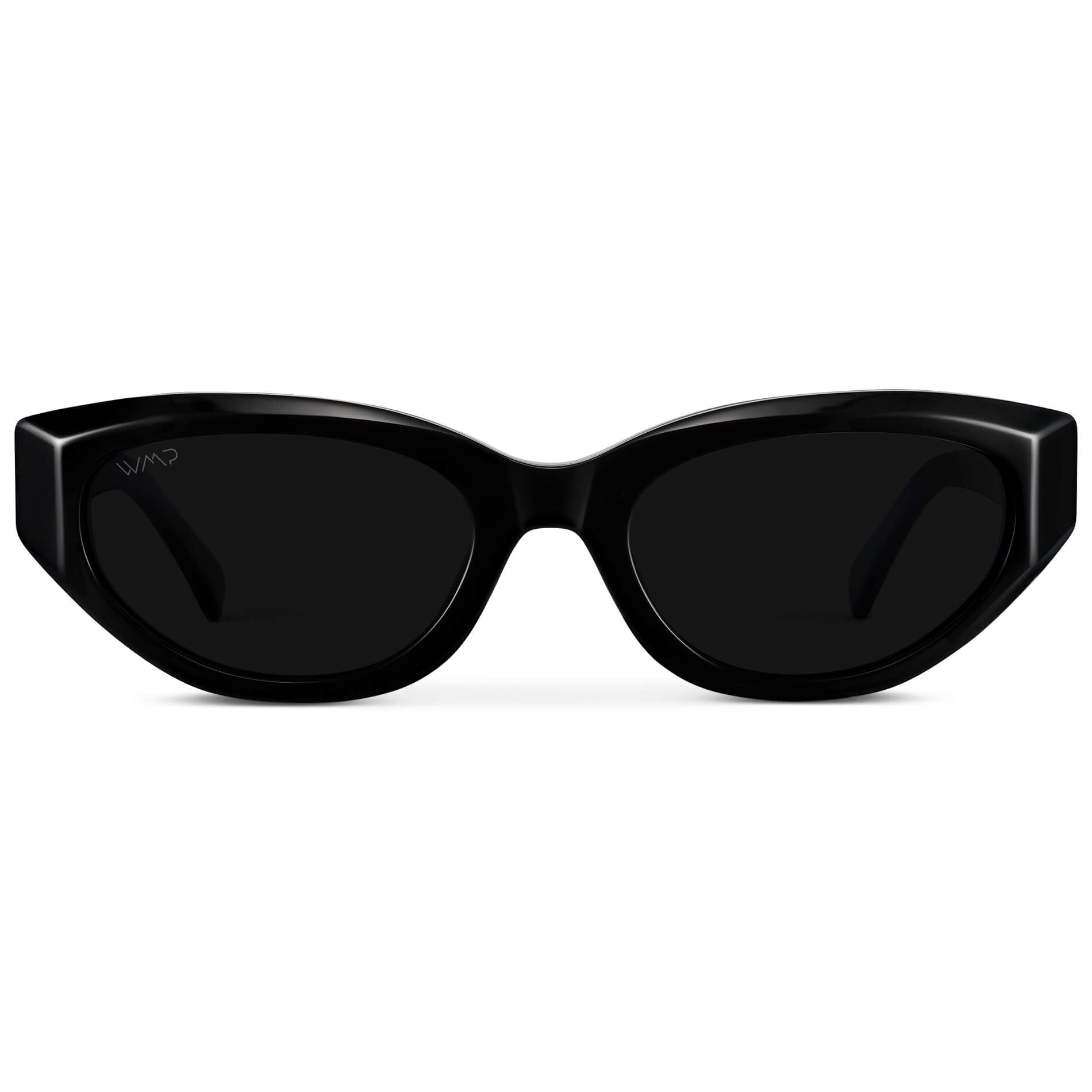 Black / Triple Black Lens || Women's Cat-Eye Polarized Sunglasses with Black Acetate frame and Black Lens