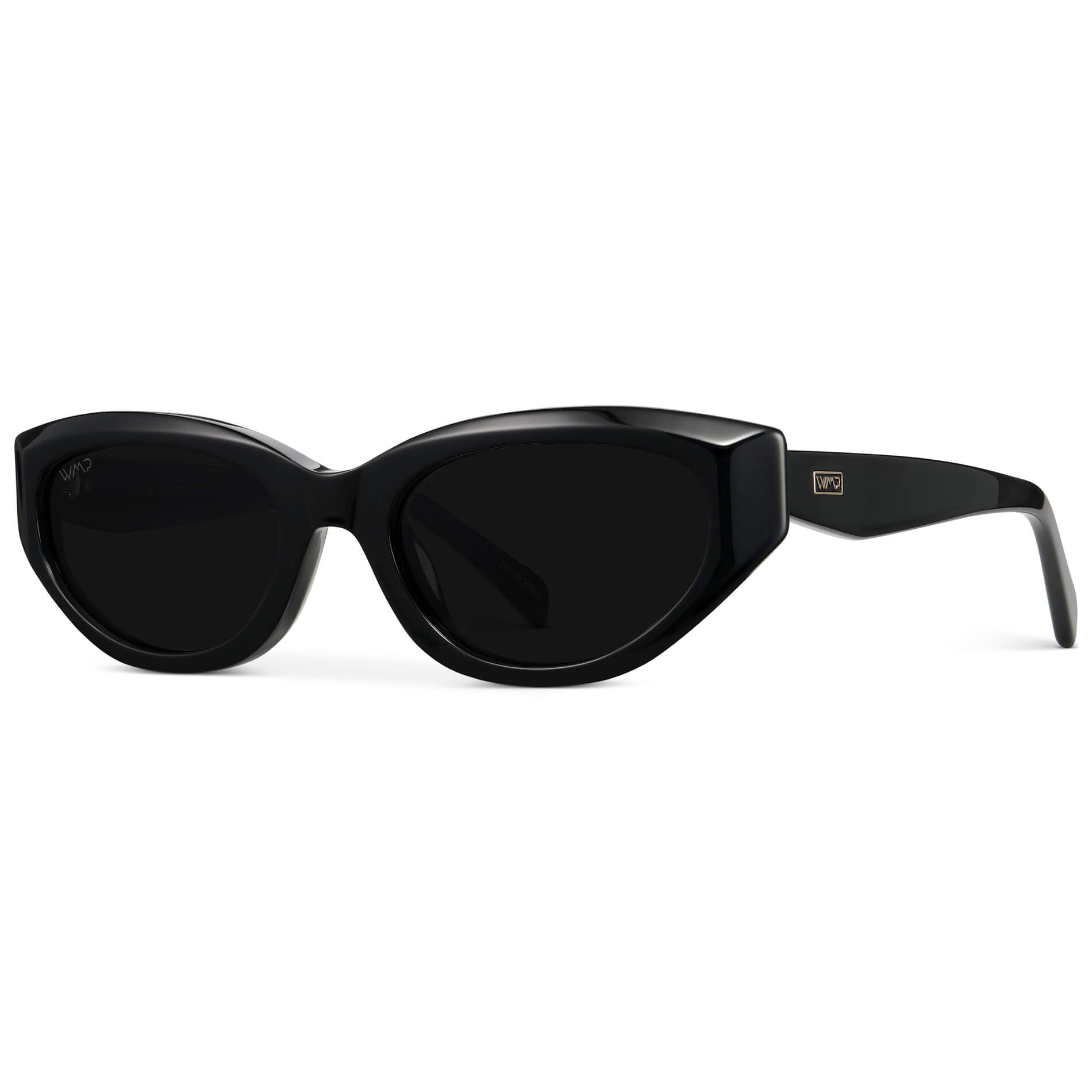 Black / Triple Black Lens || Women's Cat-Eye Polarized Sunglasses with Black Acetate frame and Black Lens