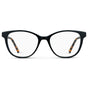 Black Autumn Tortoise || Women's Cat-Eye Eyeglasses with Black Autumn Tortoise Acetate Frame and Clear Prescription Lens on a white background