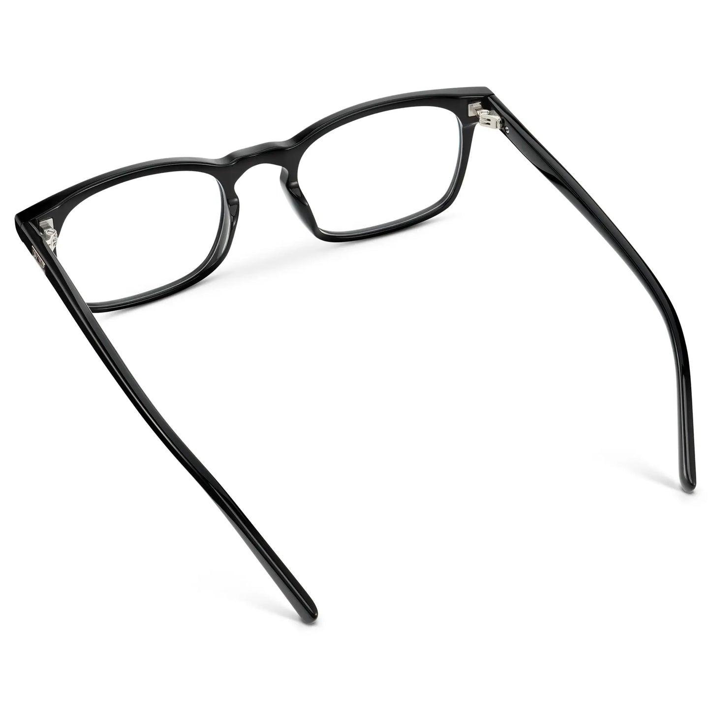 Black || Women's Rectangular Blue Light Blocking Glasses with a Black Acetate Frame and Clear Lens