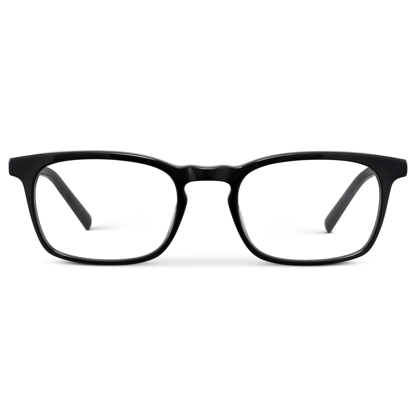 Black || Women's Rectangular Blue Light Blocking Glasses with a Black Acetate Frame and Clear Lens