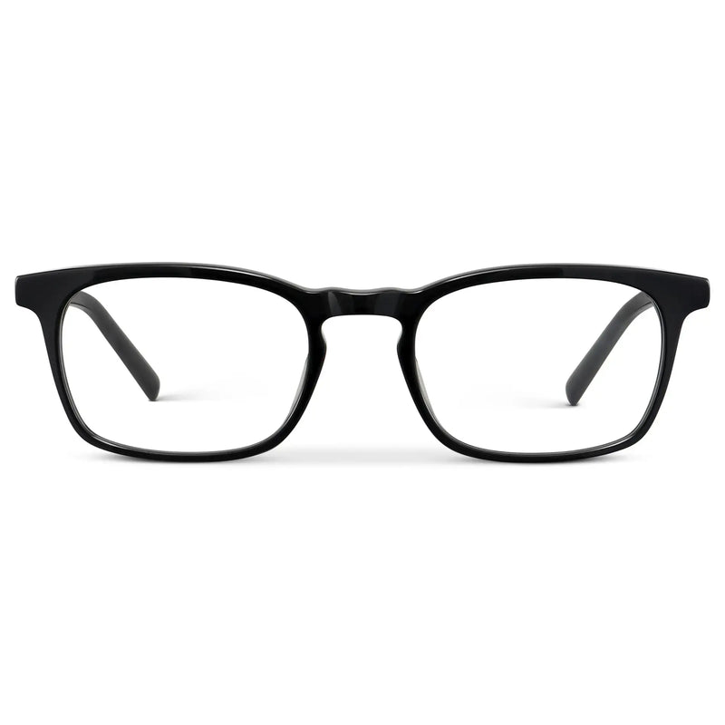 Black || Women's Rectangular Prescription Glasses with a Black Acetate Frame and Clear Lens