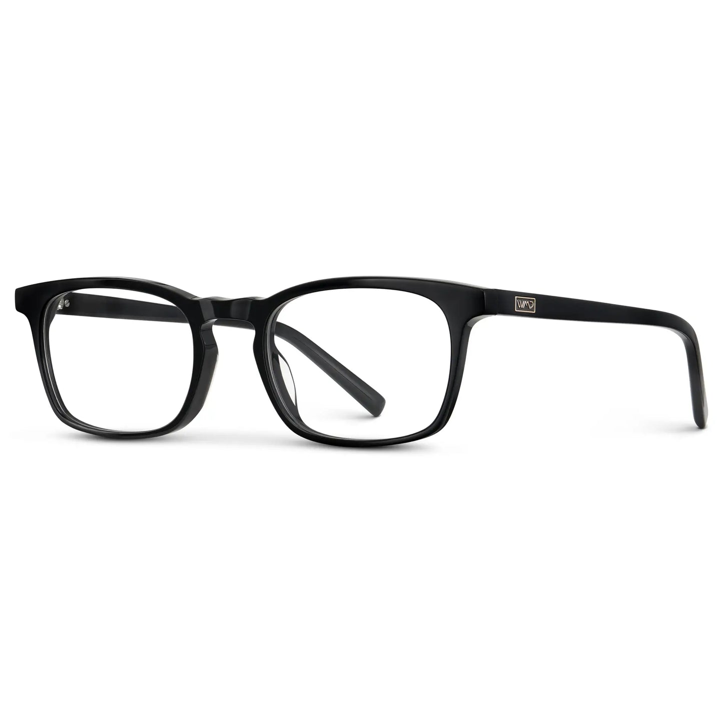 Black || Women's Rectangular Blue Light Blocking Glasses with a Black Acetate Frame and Clear Lens