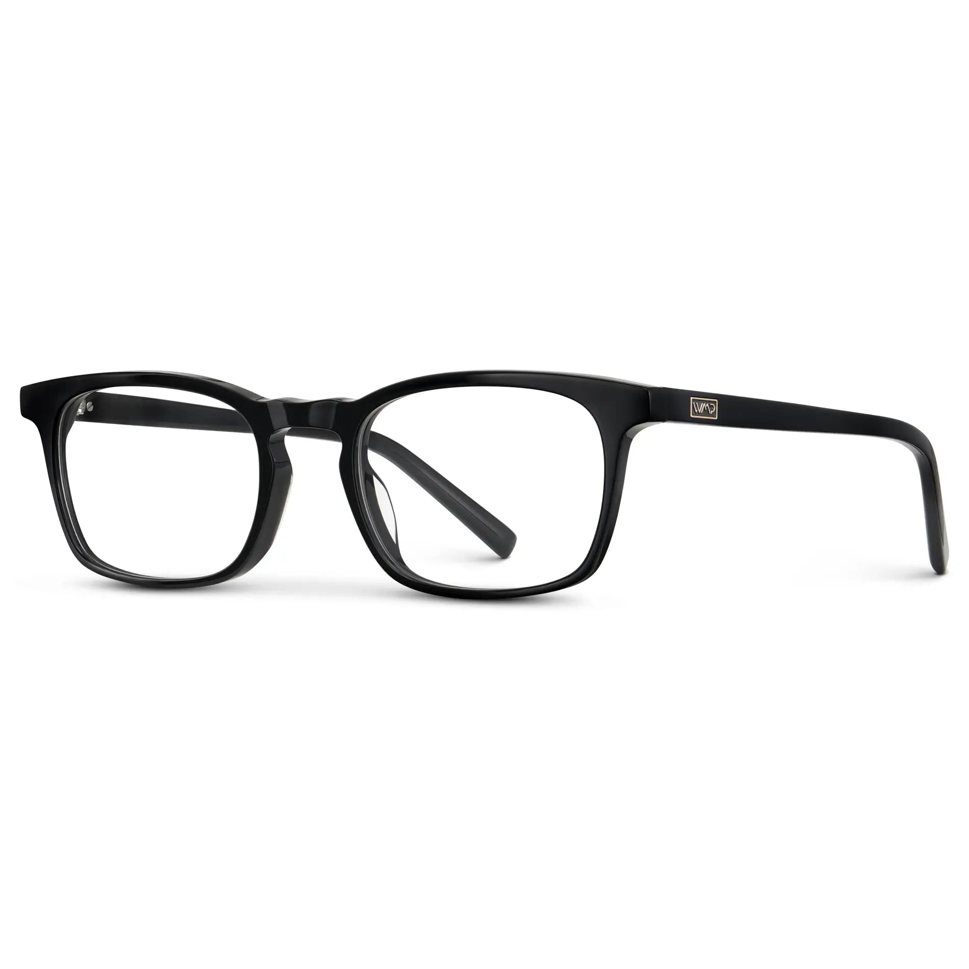 Black || Women's Rectangular Blue Light Blocking Glasses with a Black Acetate Frame and Clear Lens