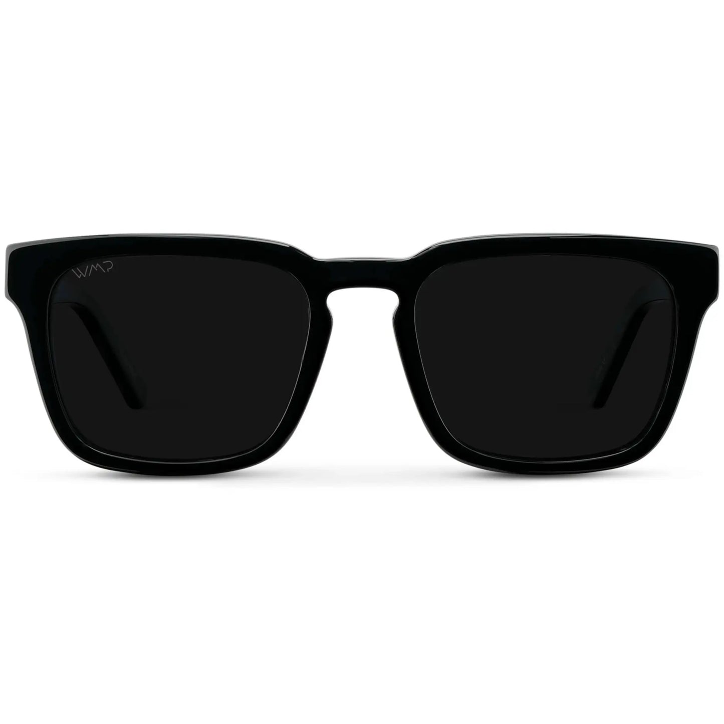 Black / Triple Black Lens || Men's Sleek Square Sunglasses with Black Acetate Frame and Triple Black Polarized Lens