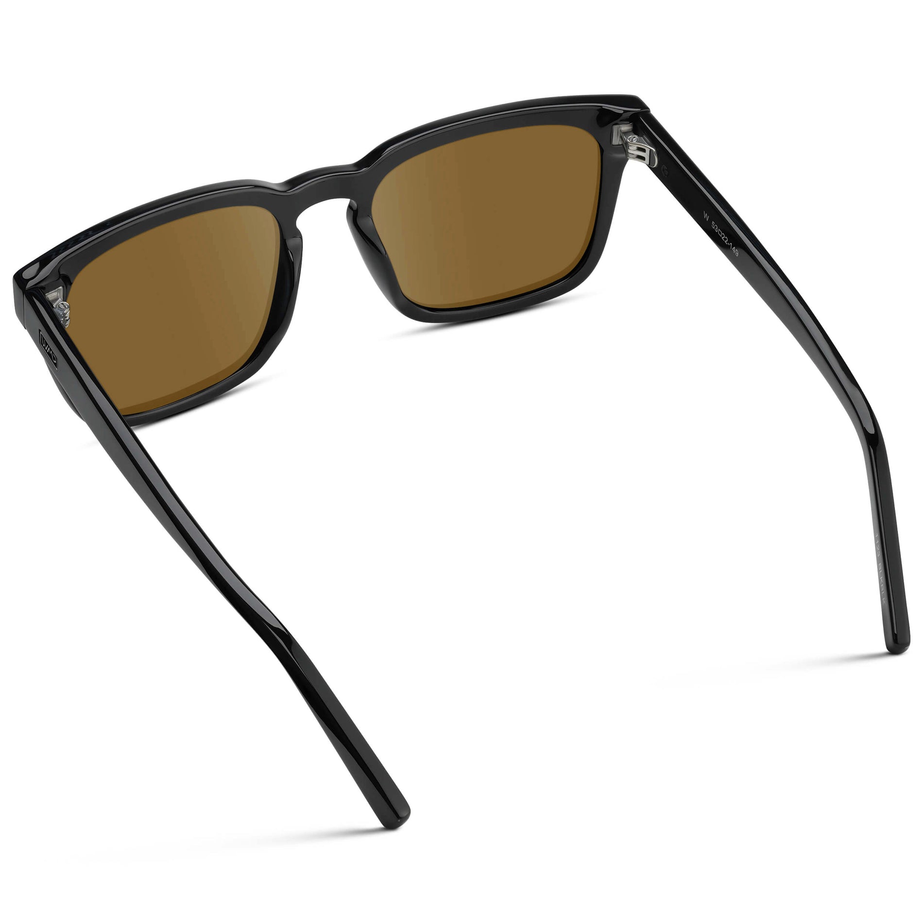 Black / Amber || Men's Sleek Square Prescription Sunglasses with Black Acetate Frame and Amber Prescription Lens
