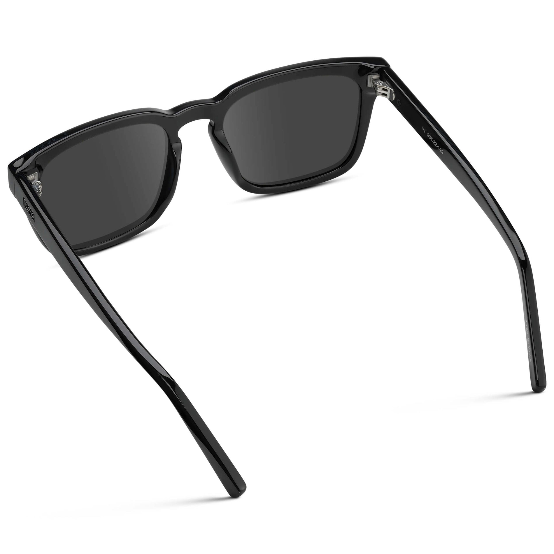 Black / Grey || Men's Sleek Square Prescription Sunglasses with Black Acetate Frame and Grey Prescription Lens