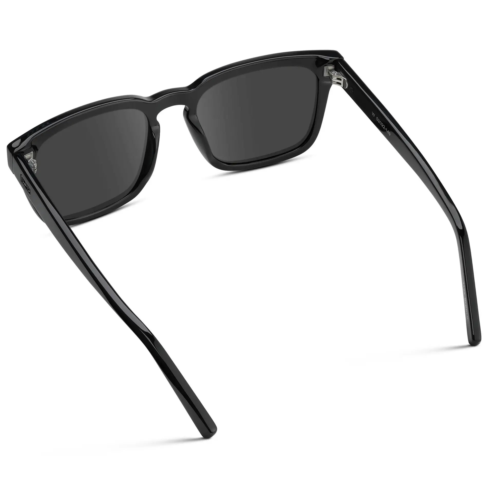 Black / Grey || Men's Sleek Square Prescription Sunglasses with Black Acetate Frame and Grey Prescription Lens