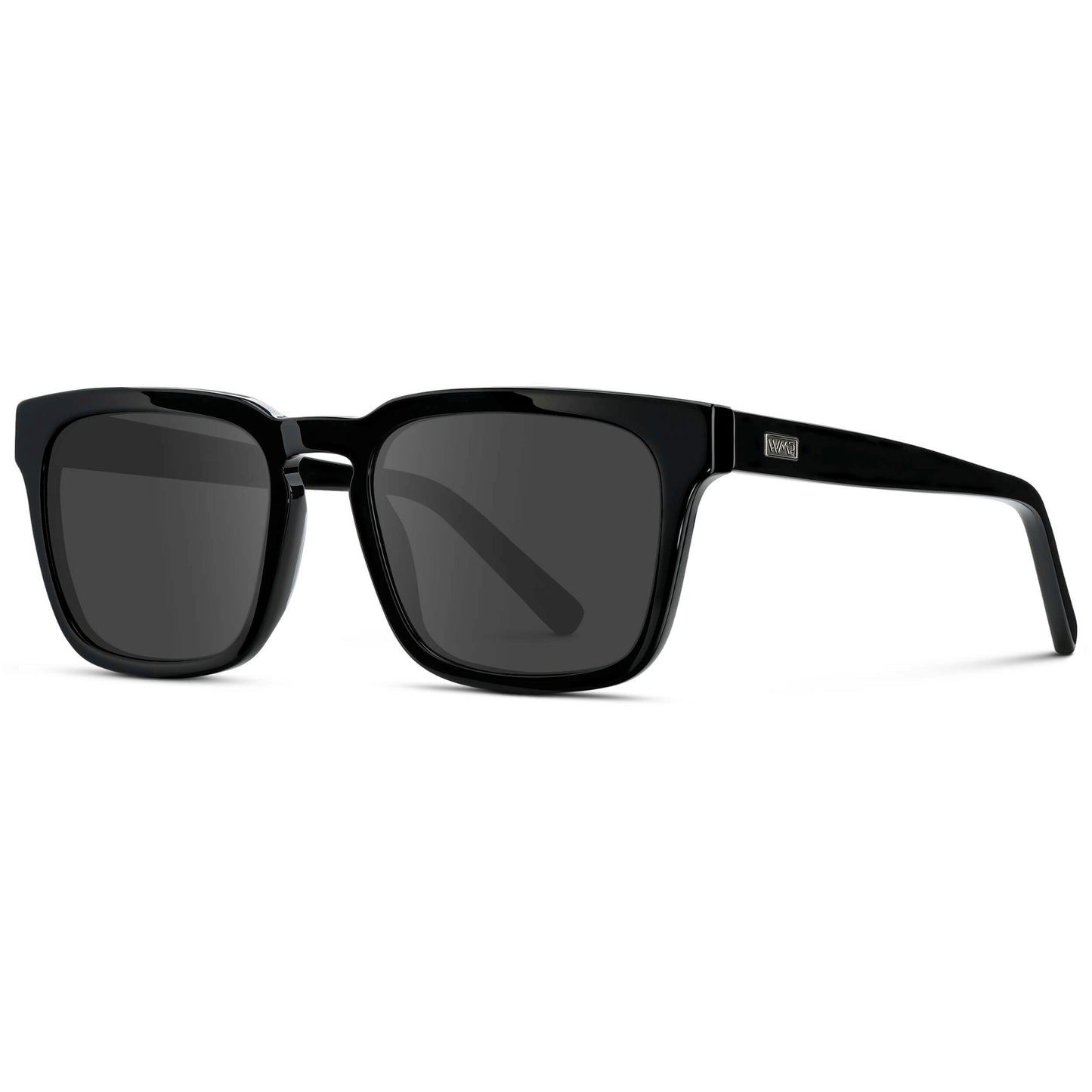 Black / Grey || Men's Sleek Square Prescription Sunglasses with Black Acetate Frame and Grey Prescription Lens