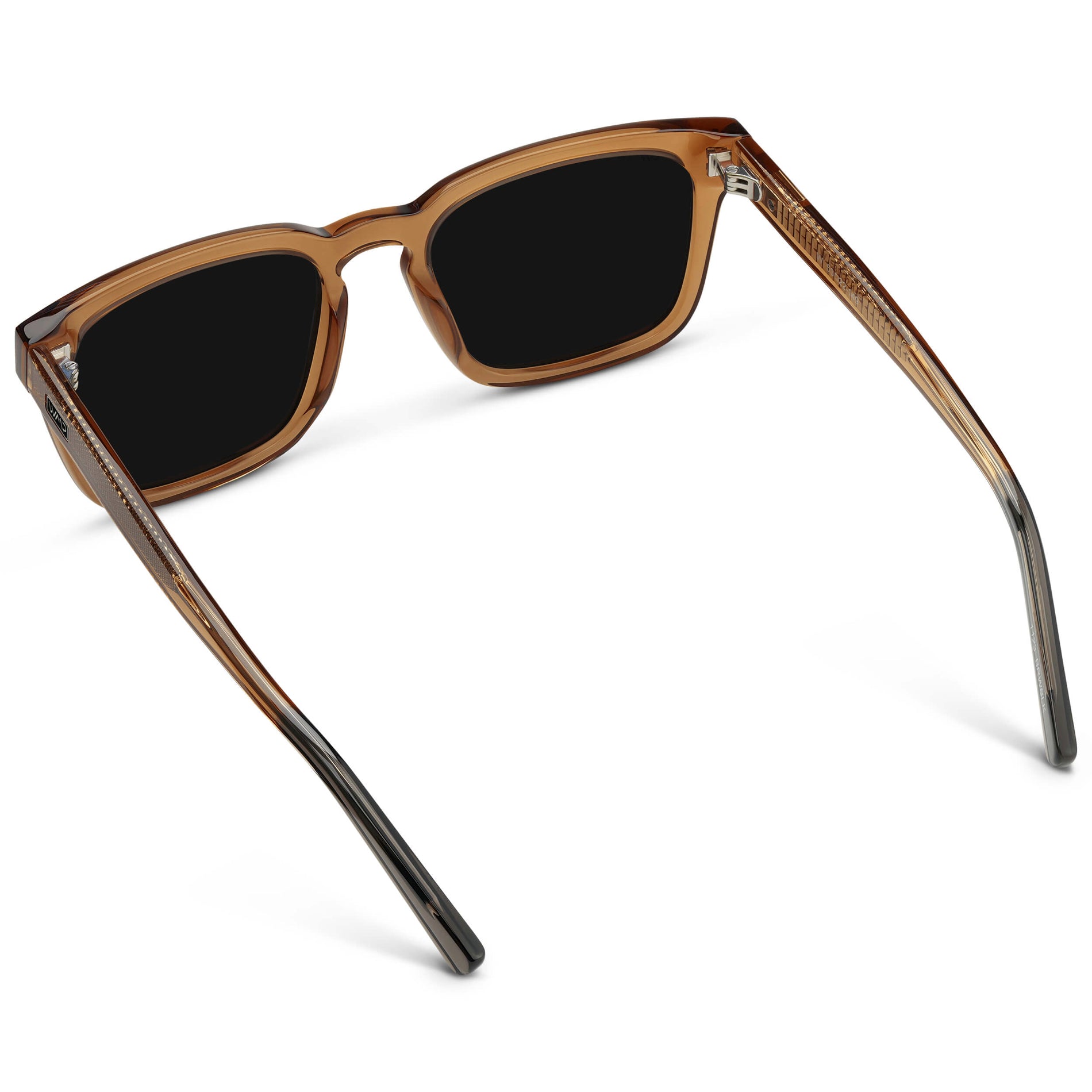 Crystal Brown / Triple Black Lens || Men's Sleek Square Sunglasses with Crystal Brown Acetate Frame and Triple Black Polarized Lens