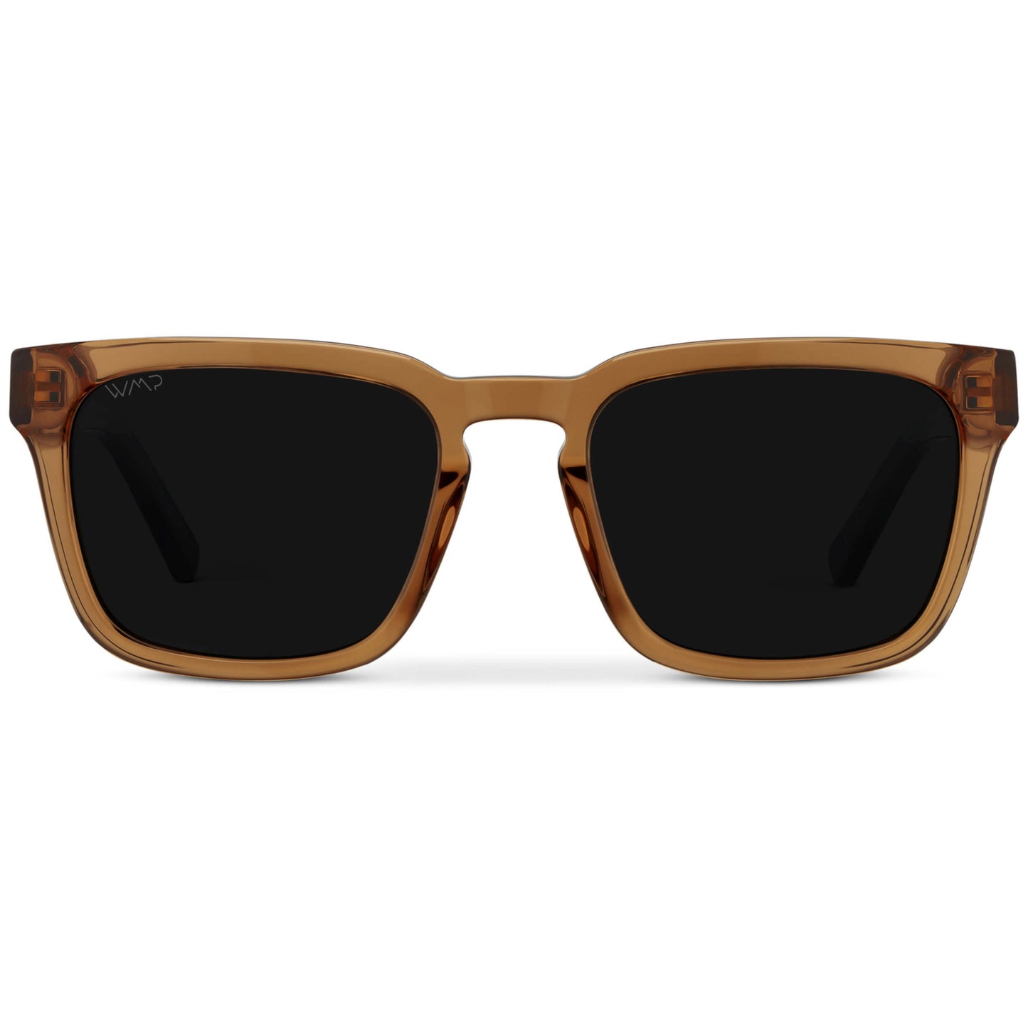 Crystal Brown / Triple Black Lens || Men's Sleek Square Sunglasses with Crystal Brown Acetate Frame and Triple Black Polarized Lens