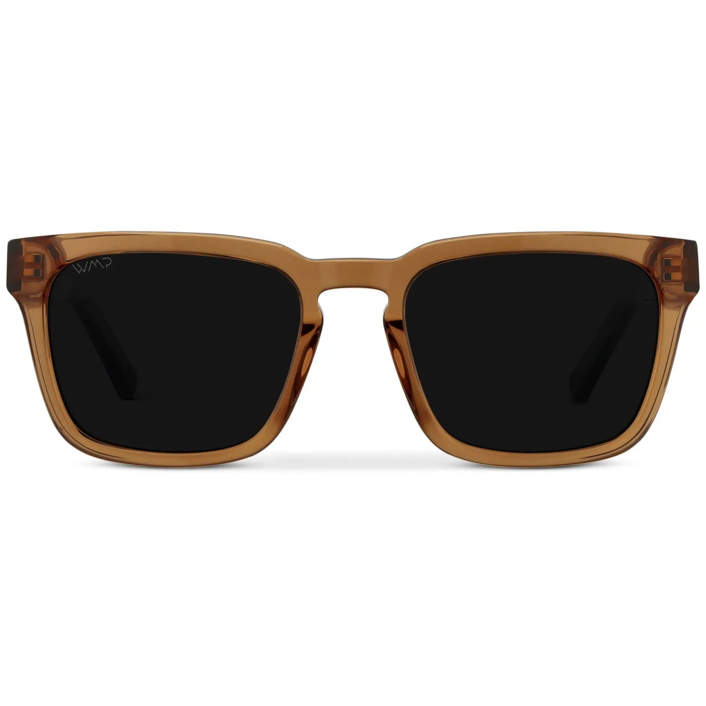 Crystal Brown / Triple Black Lens || Men's Sleek Square Sunglasses with Crystal Brown Acetate Frame and Triple Black Polarized Lens