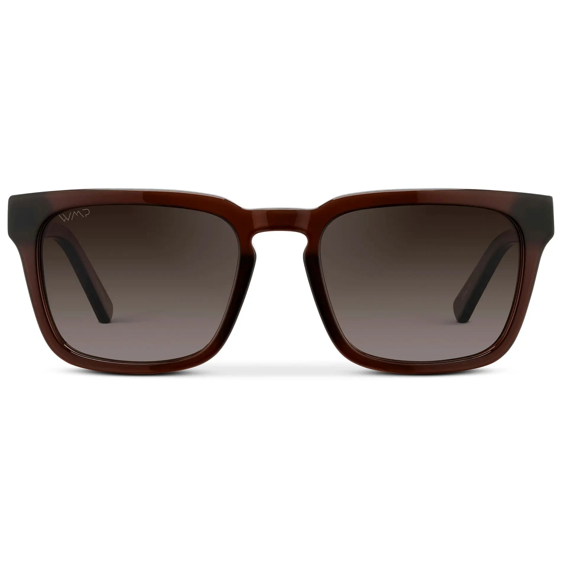 Burnt Cedar Brown / Brown Gradient Lens || Men's Sleek Square Sunglasses with Burnt Cedar Brown Acetate Frame and Brown Gradient Polarized Lens