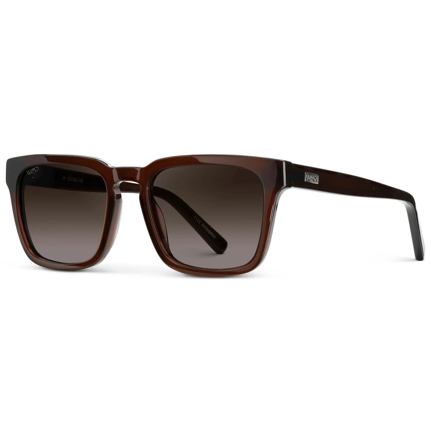 Burnt Cedar Brown / Brown Gradient Lens || Men's Sleek Square Sunglasses with Burnt Cedar Brown Acetate Frame and Brown Gradient Polarized Lens