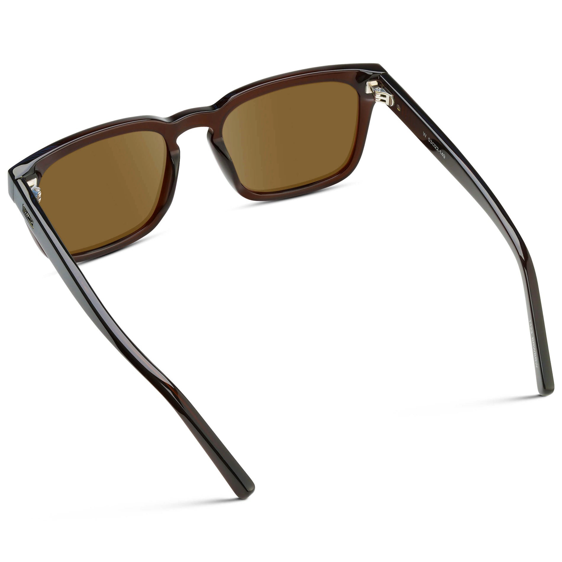 Burnt Cedar Brown / Amber || Men's Sleek Square Prescription Sunglasses with Burnt Cedar Brown Acetate Frame and Amber Prescription Lens