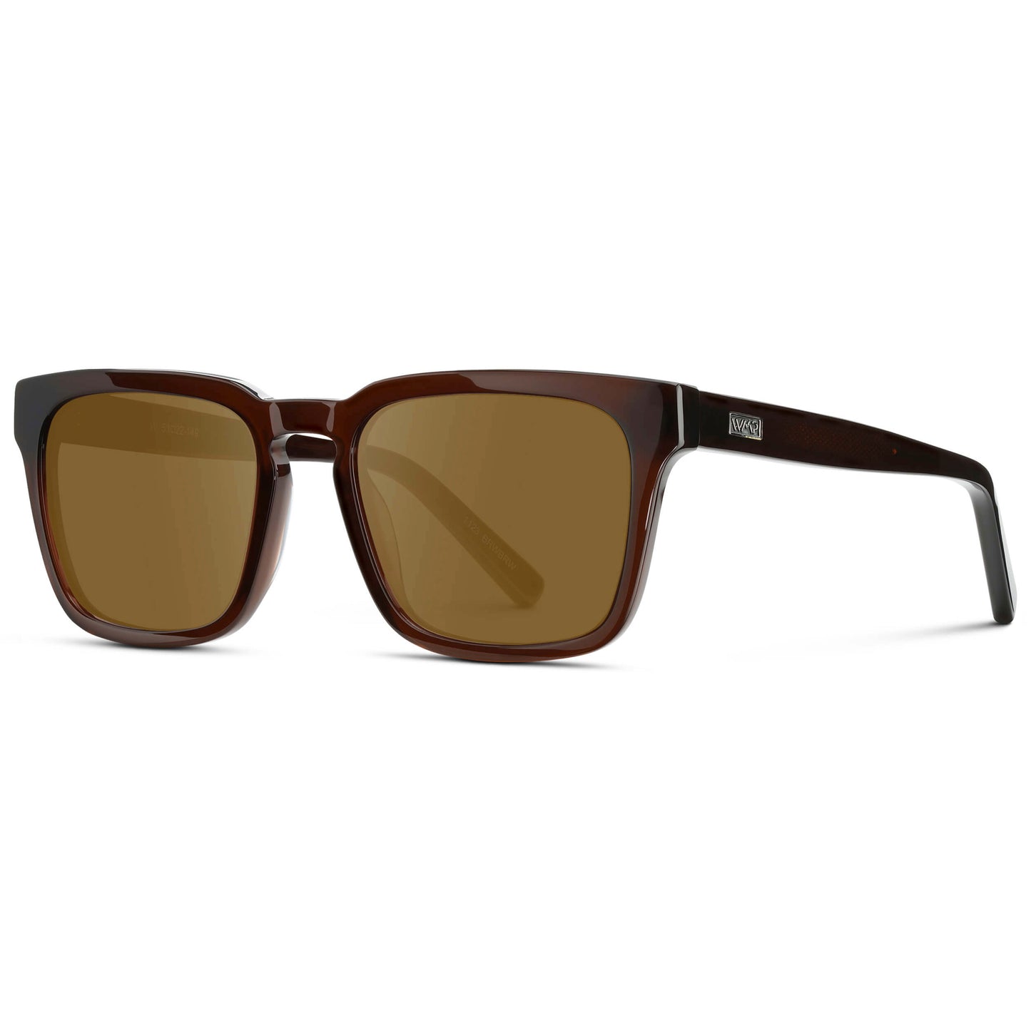 Burnt Cedar Brown / Amber || Men's Sleek Square Prescription Sunglasses with Burnt Cedar Brown Acetate Frame and Amber Prescription Lens