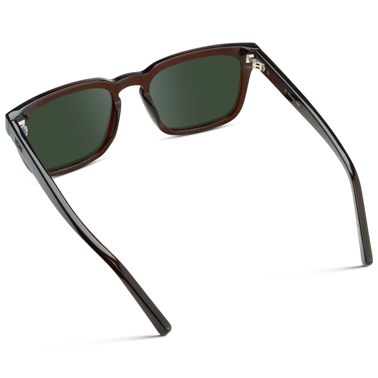 Burnt Cedar Brown / G15 || Men's Sleek Square Prescription Sunglasses with Burnt Cedar Brown Acetate Frame and Green Prescription Lens