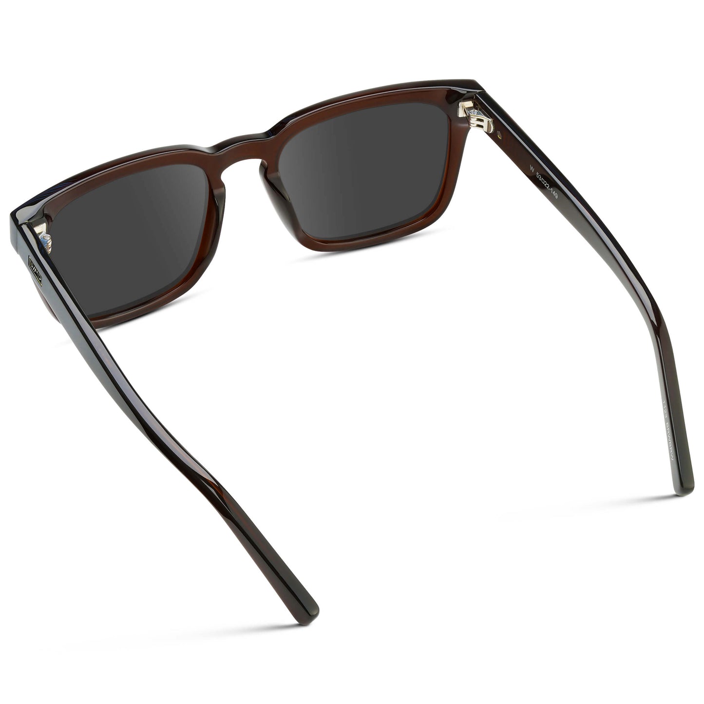 Burnt Cedar Brown / Grey || Men's Sleek Square Prescription Sunglasses with Burnt Cedar Brown Acetate Frame and Grey Prescription Lens