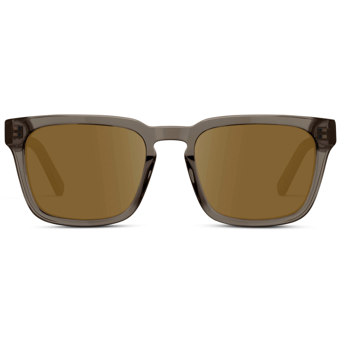 Crystal Gunmetal / Amber || Men's Sleek Square Prescription Sunglasses with Crystal Gunmetal Acetate Frame and Amber Prescription Lens