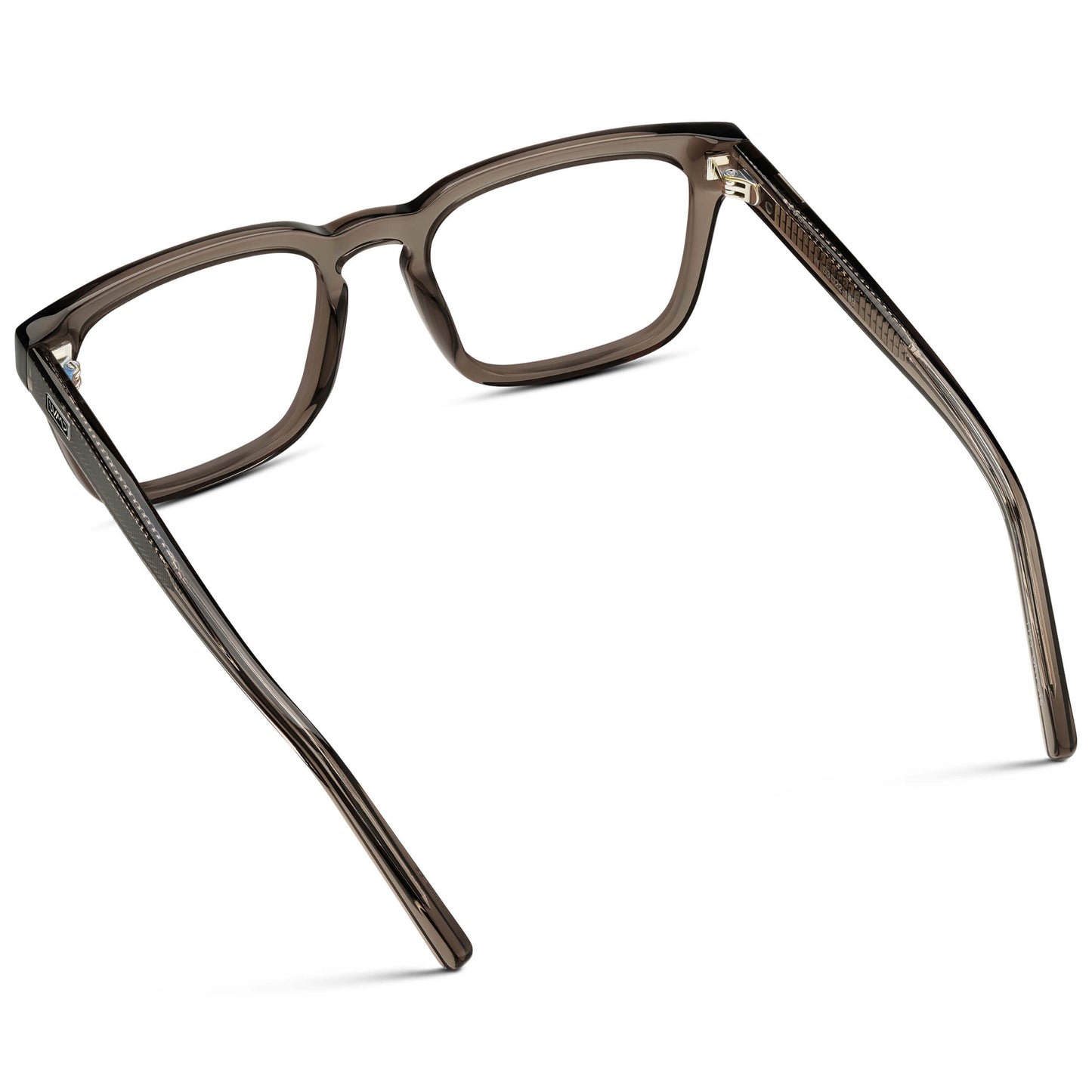 Crystal Gunmetal || Men's Sleek Square Eyeglasses with Crystal Gunmetal Acetate Frame and Clear Prescription Lens