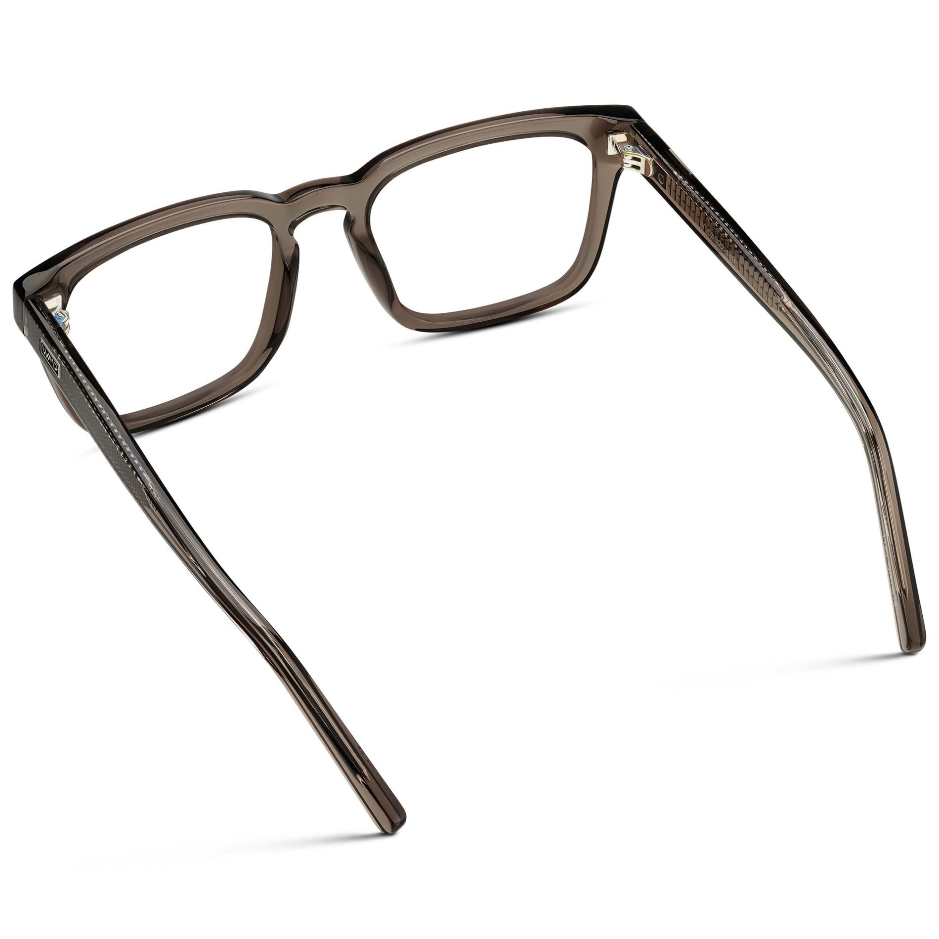 Crystal Gunmetal || Men's Sleek Square Eyeglasses with Crystal Gunmetal Acetate Frame and Clear Prescription Lens