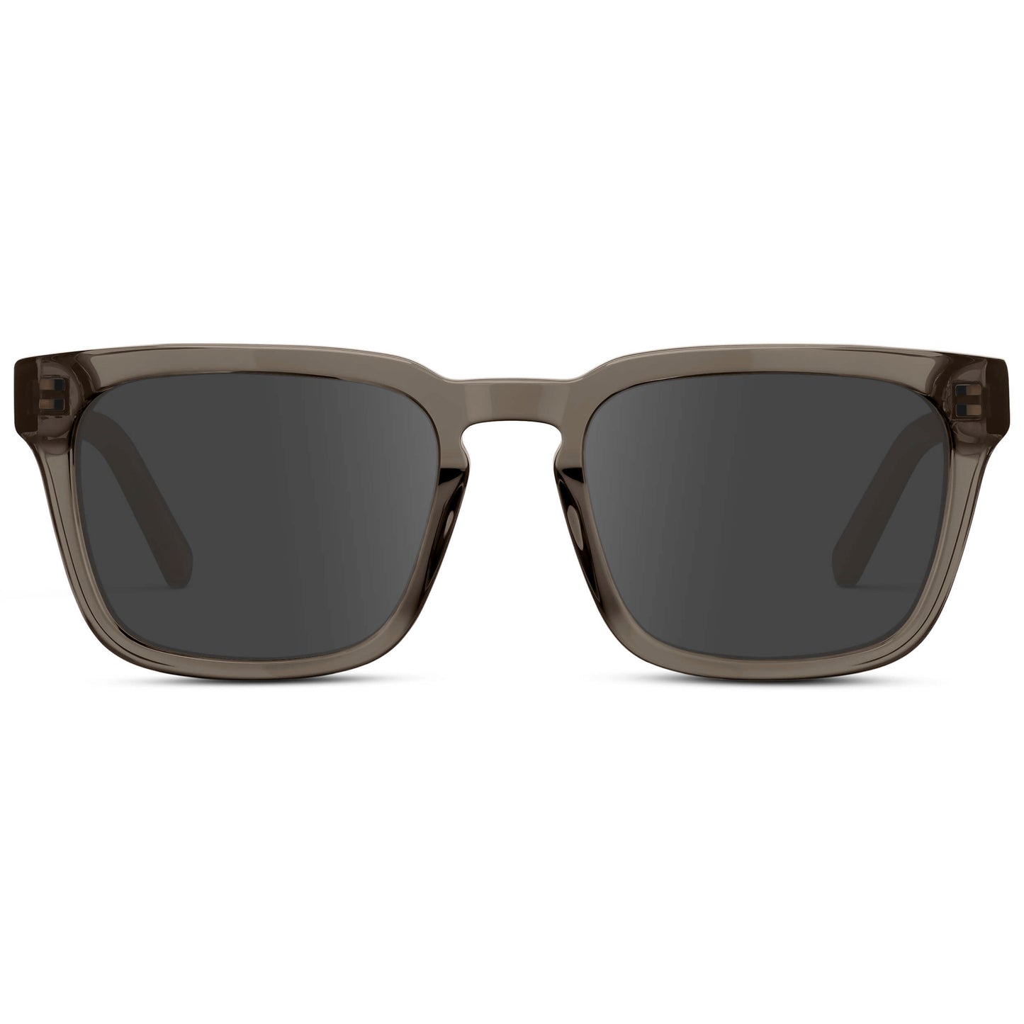 Crystal Gunmetal / Grey || Men's Sleek Square Prescription Sunglasses with Crystal Gunmetal Acetate Frame and Grey Prescription Lens