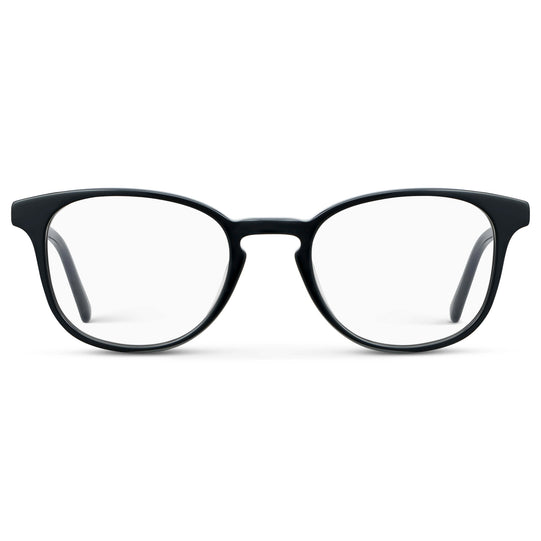 Black || Unisex Blue Light Blocking Glasses with Black Acetate Frame and Clear Lens