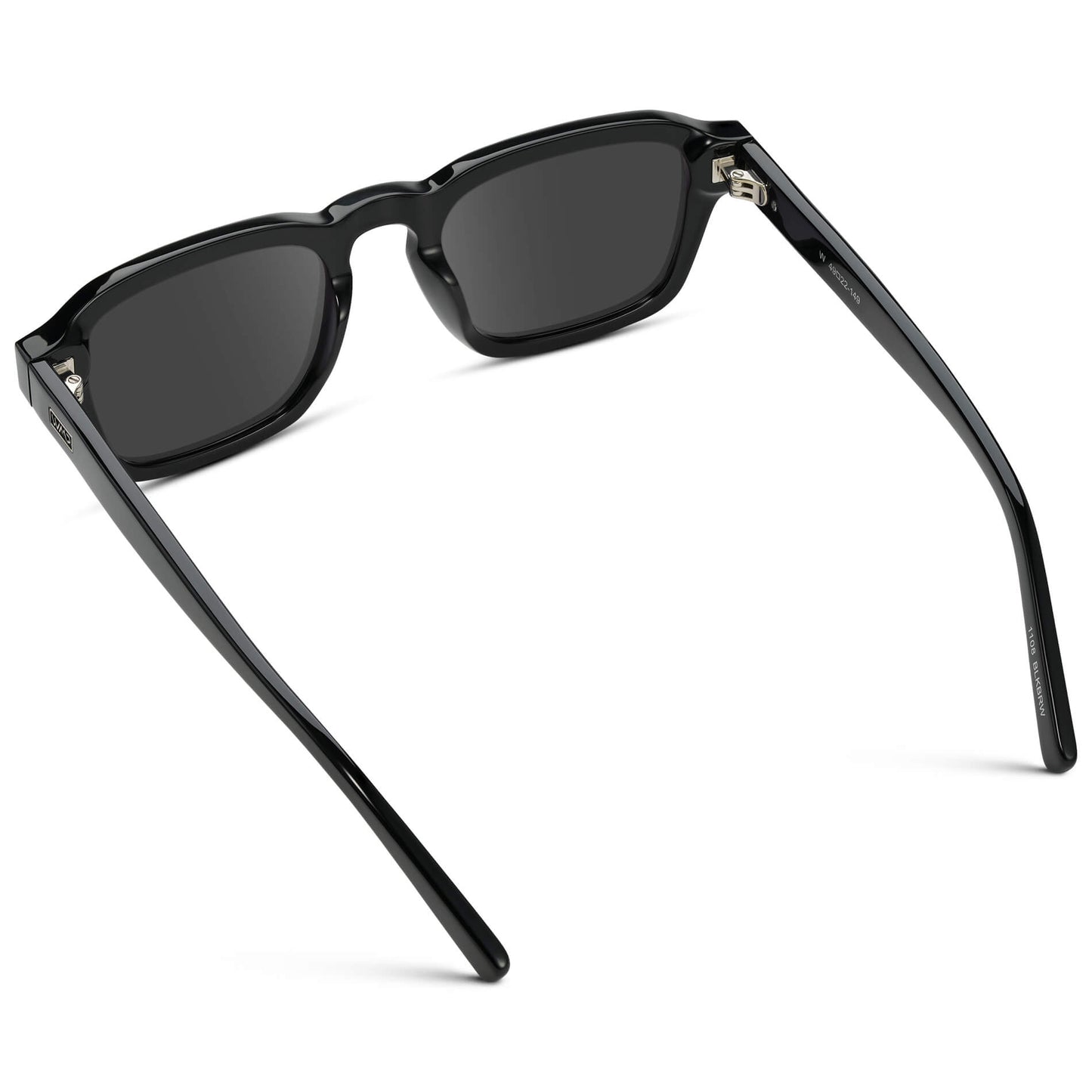 Black / Grey Lens || Men's Rectangular Prescription Sunglasses with Black Acetate Frame and Grey Prescription Lens