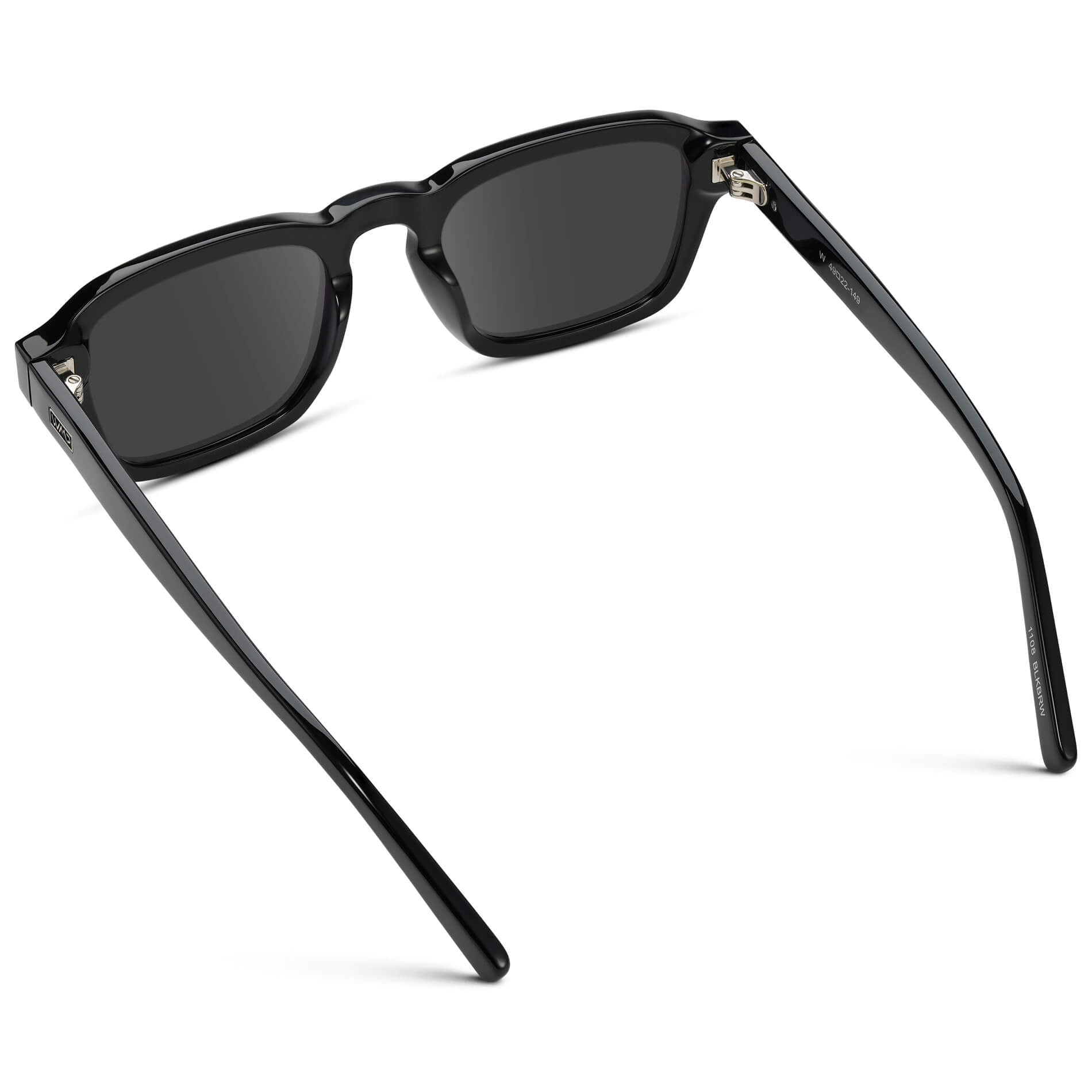 Black / Grey Lens || Men's Rectangular Prescription Sunglasses with Black Acetate Frame and Grey Prescription Lens