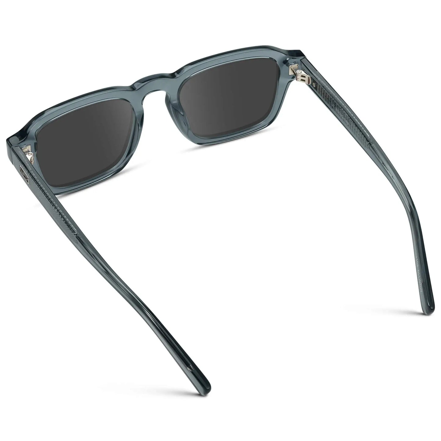Crystal Stone Blue / Grey || Men's Rectangular Prescription Sunglasses with Blue Acetate Frame and Grey Prescription Lens