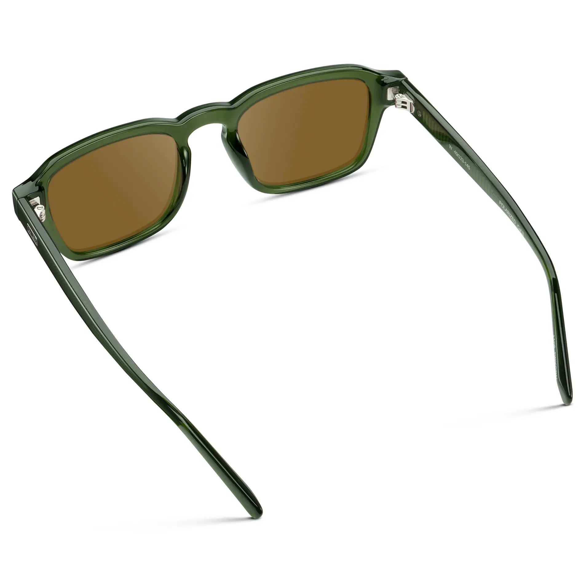 Jade Green / Amber || Men's Rectangular Prescription Sunglasses with Sage Green Acetate Frame and Brown Prescription Lens