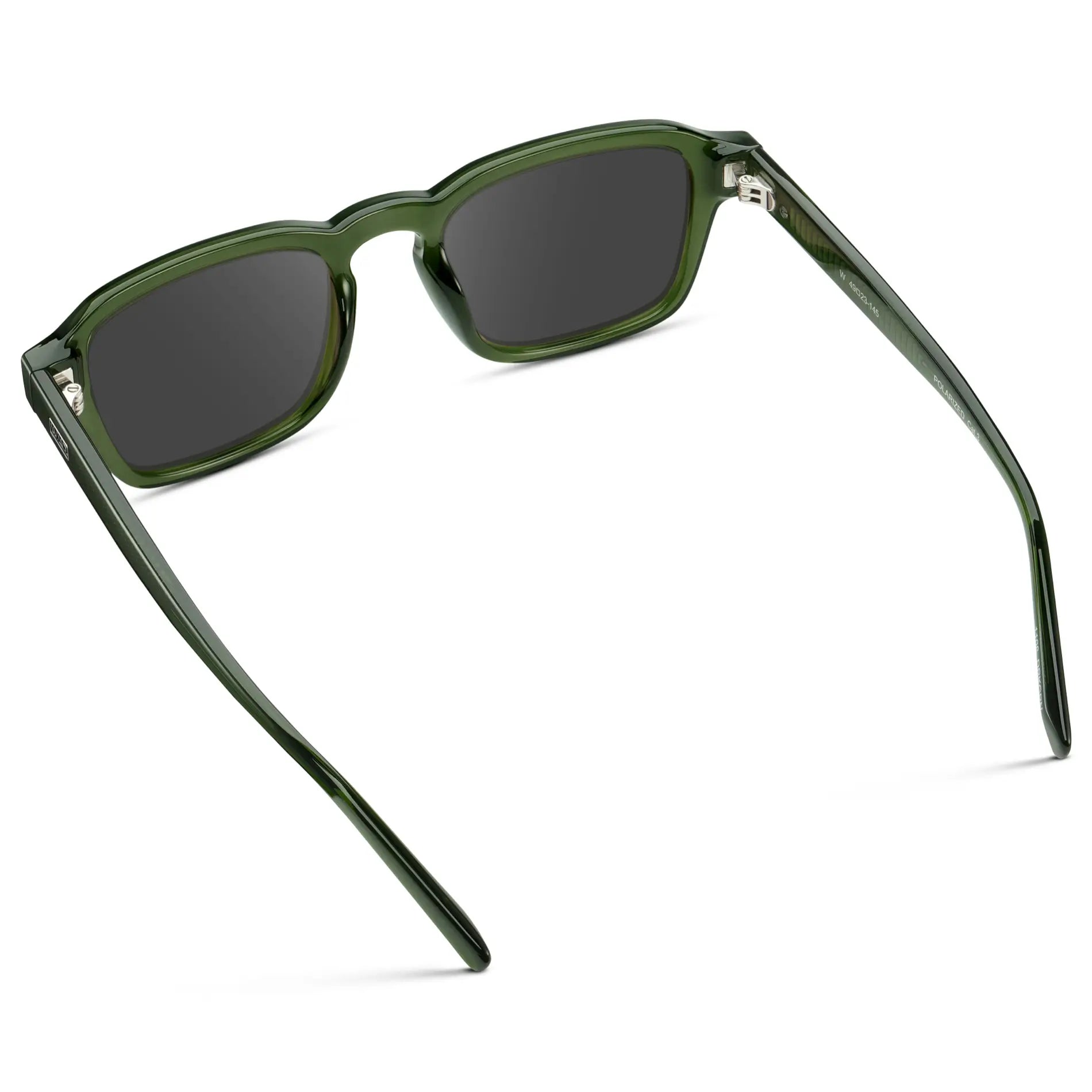 Jade Green / Grey || Men's Rectangular Prescription Sunglasses with Sage Green Acetate Frame and Grey Prescription Lens