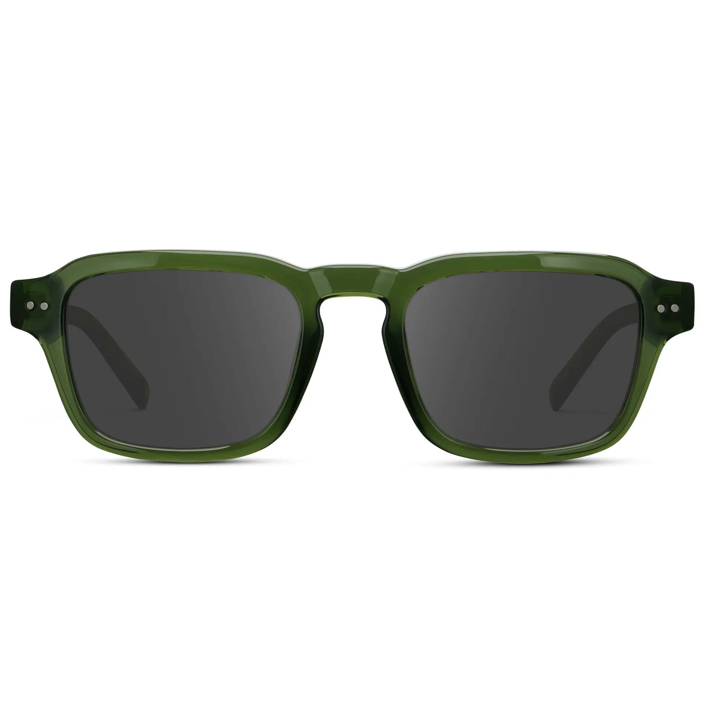 Jade Green / Grey || Men's Rectangular Prescription Sunglasses with Sage Green Acetate Frame and Grey Prescription Lens