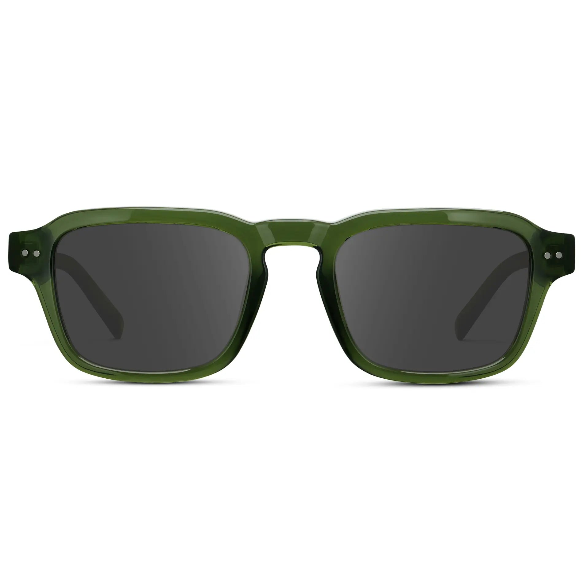 Jade Green / Grey || Men's Rectangular Prescription Sunglasses with Sage Green Acetate Frame and Grey Prescription Lens