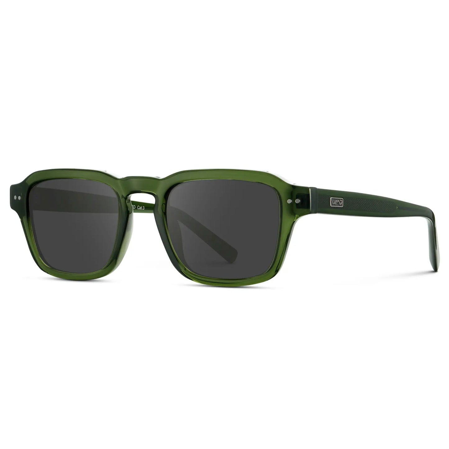 Jade Green / Grey || Men's Rectangular Prescription Sunglasses with Sage Green Acetate Frame and Grey Prescription Lens
