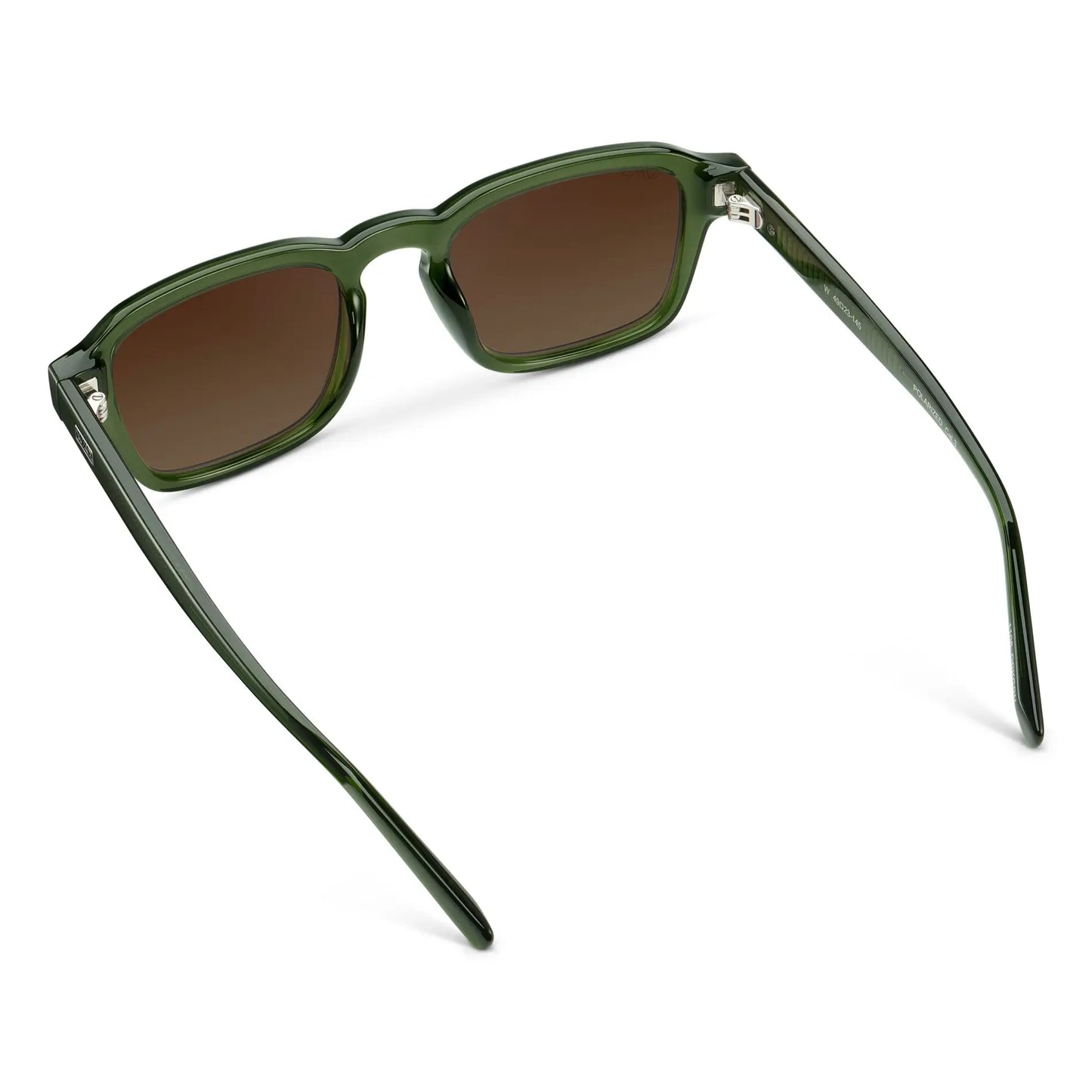 Jade Green / Brown Gold Gradient Lens || Men's Rectangular Polarized Sunglasses with Jade Green Acetate Frame and Brown Gold Gradient Lens